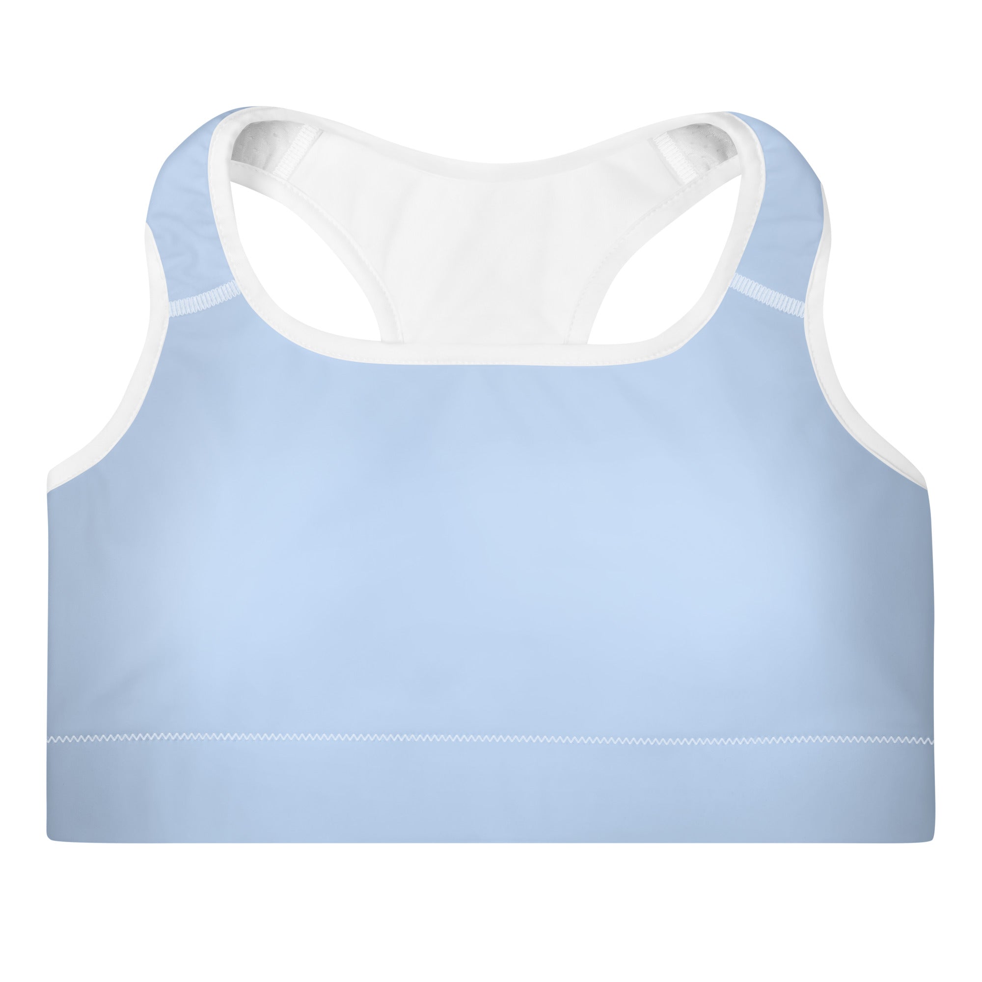 Preppy Plain Baby Blue Padded Sports Bra