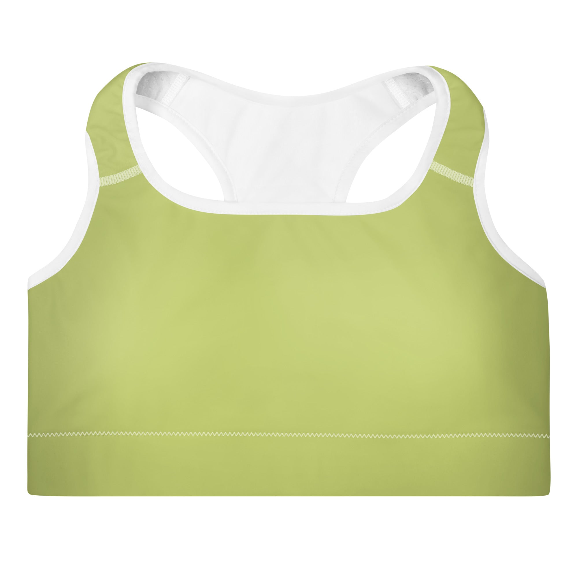 Preppy Plain Olive Green Padded Sports Bra