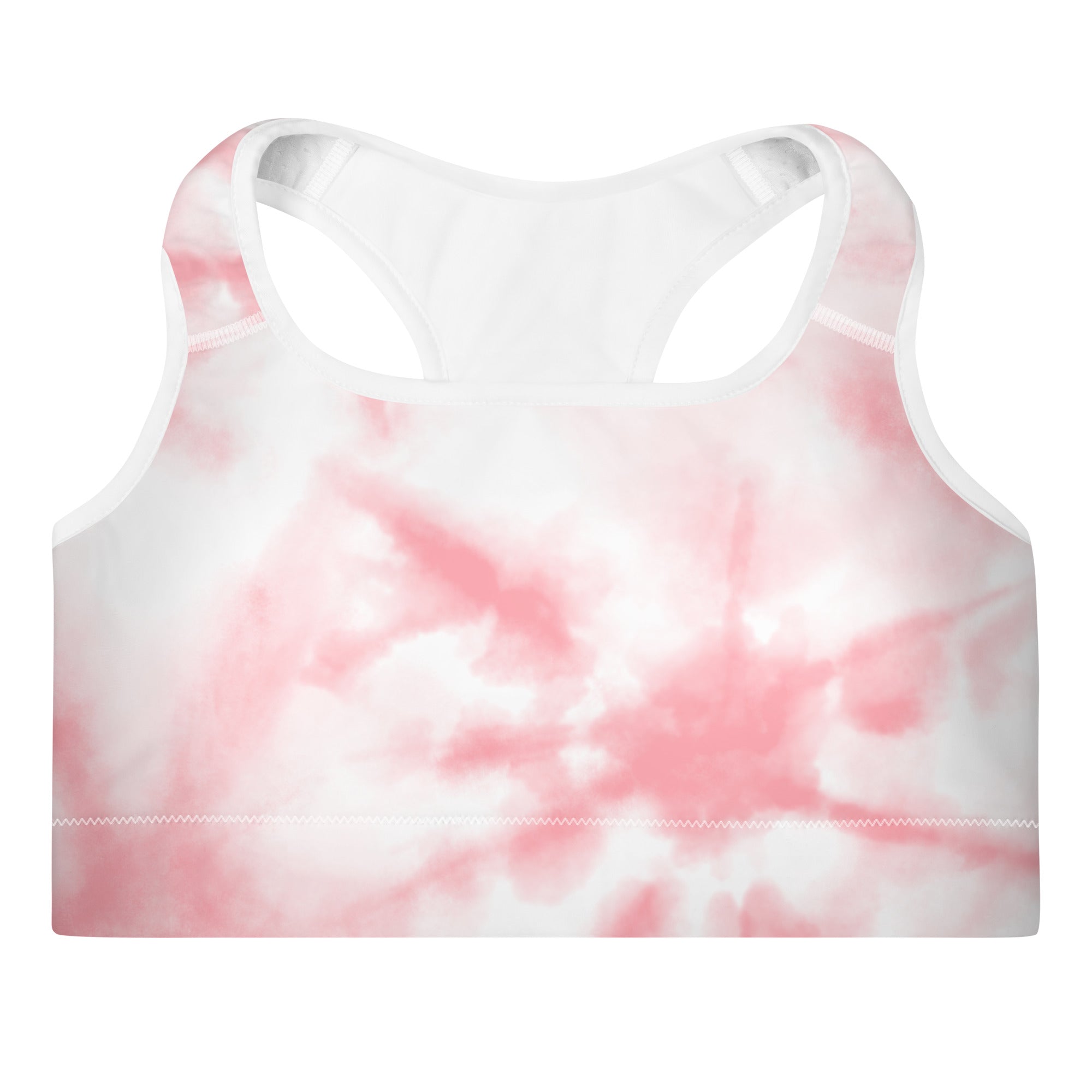 Cute Pink Tie Dye Padded Gym & Sports Bra