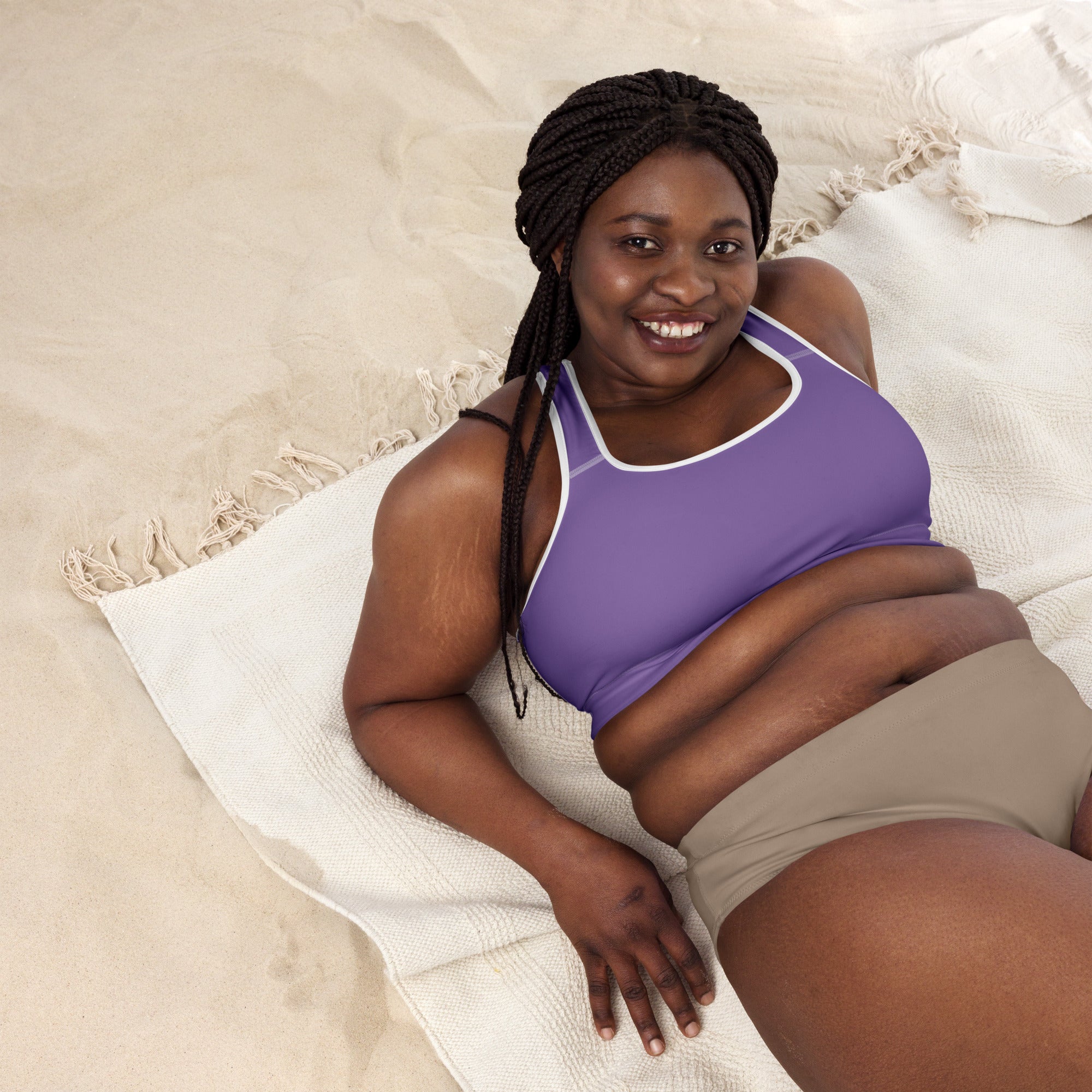 Preppy Minimal Lavender Padded Sports Bra