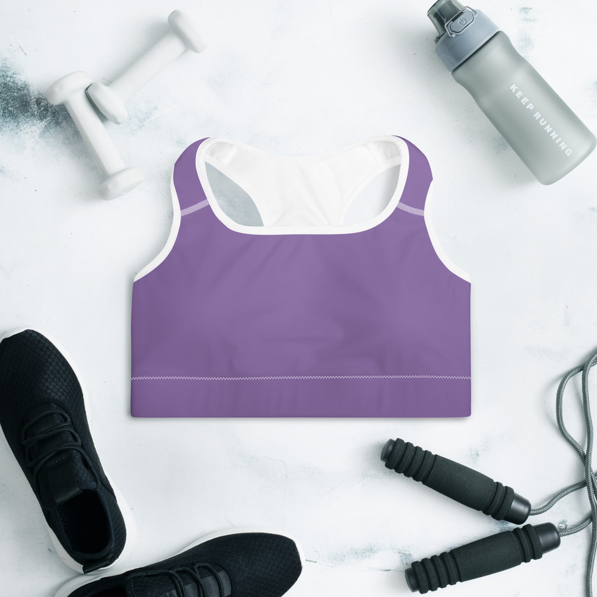 Preppy Minimal Lavender Padded Sports Bra