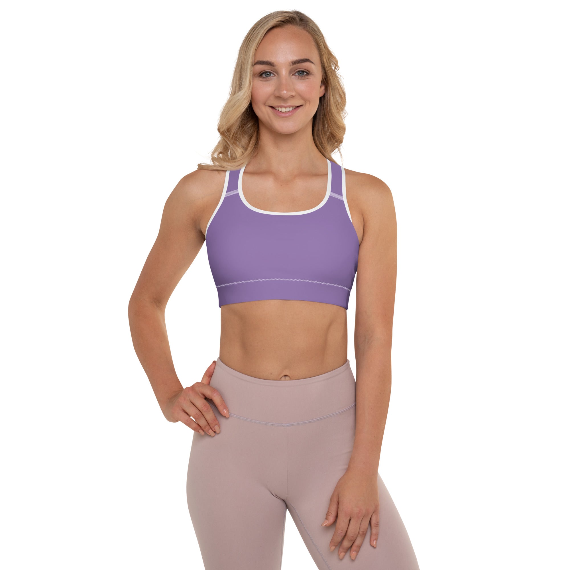 Preppy Minimal Lavender Padded Sports Bra