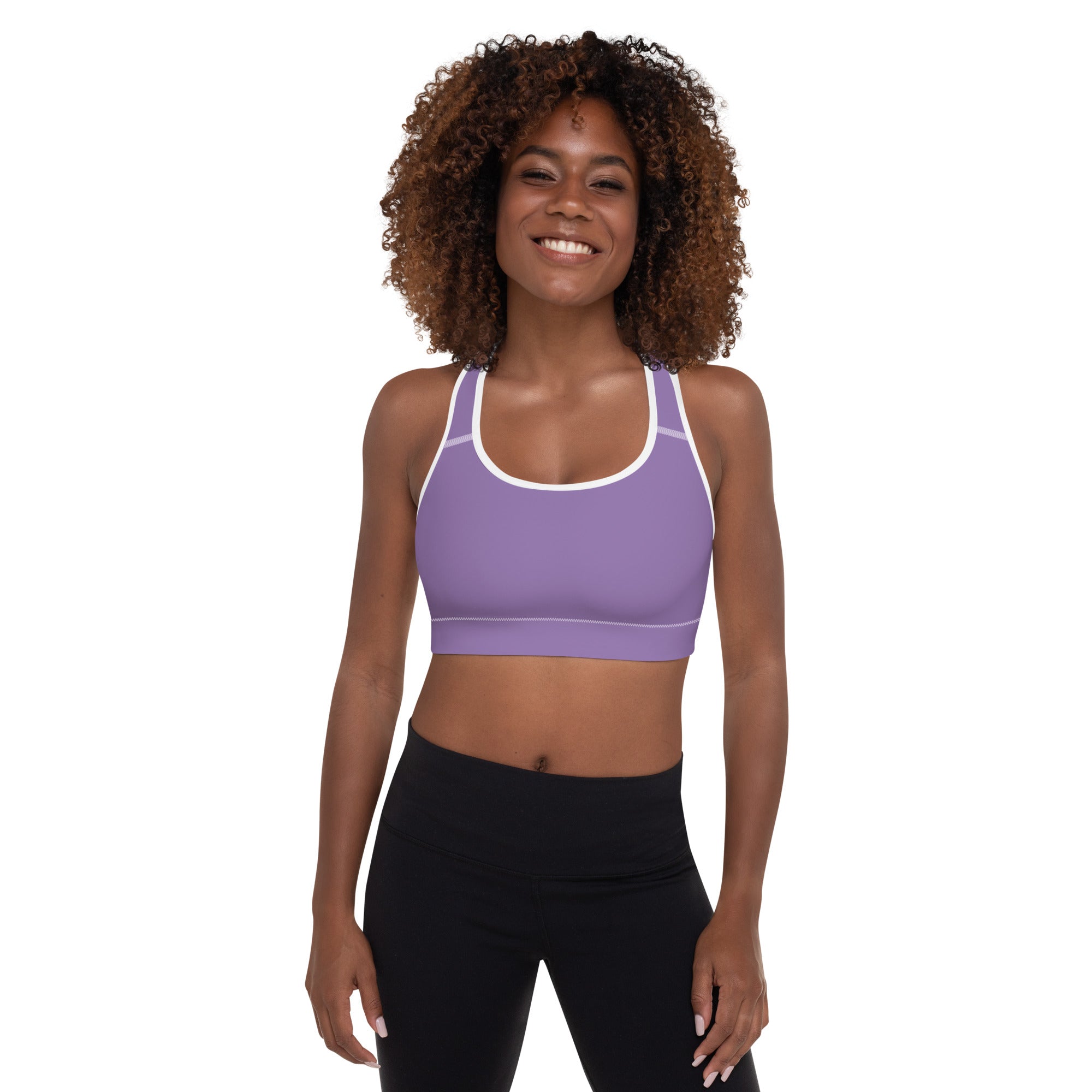 Preppy Minimal Lavender Padded Sports Bra