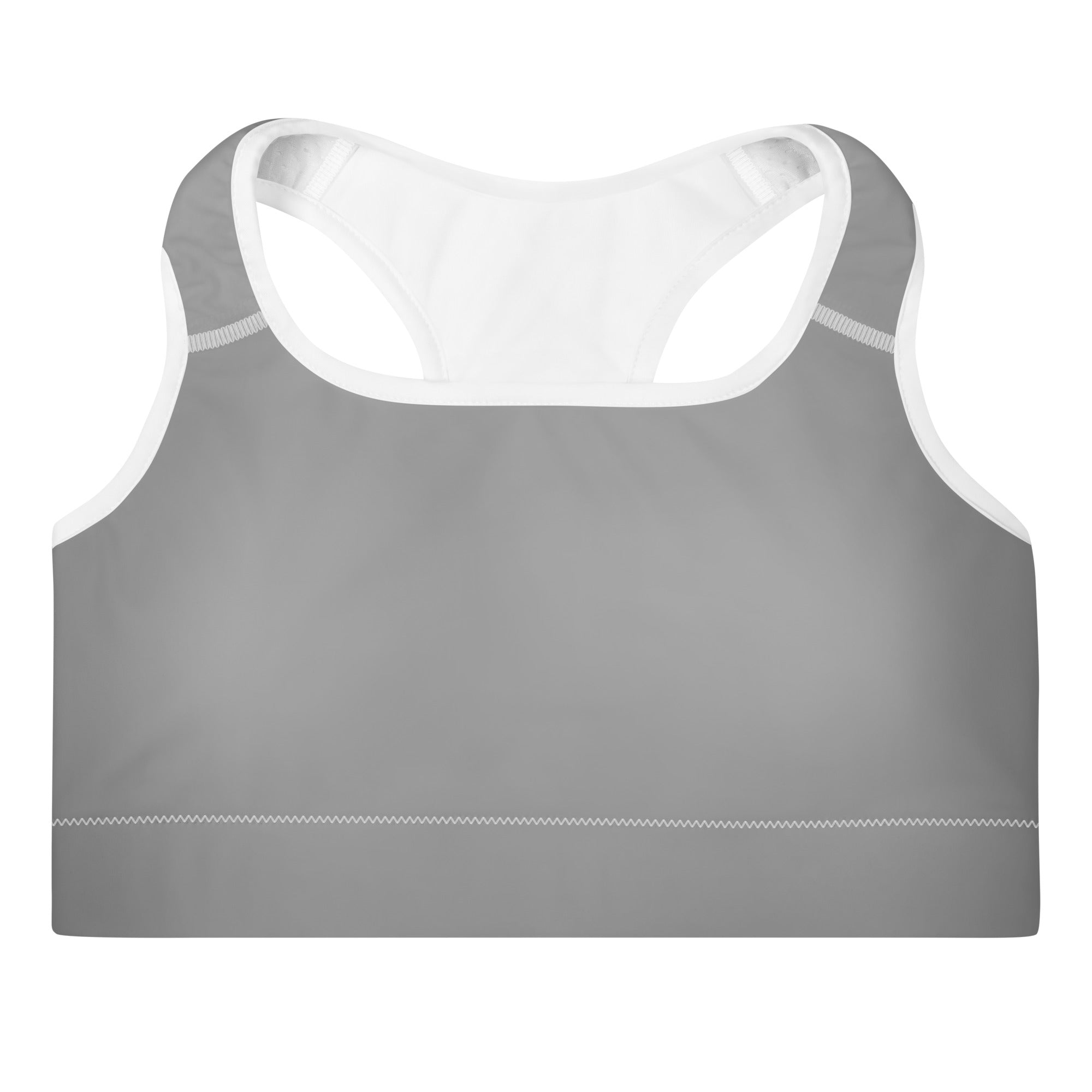 Preppy Aesthetic Grey Padded Sports Bra