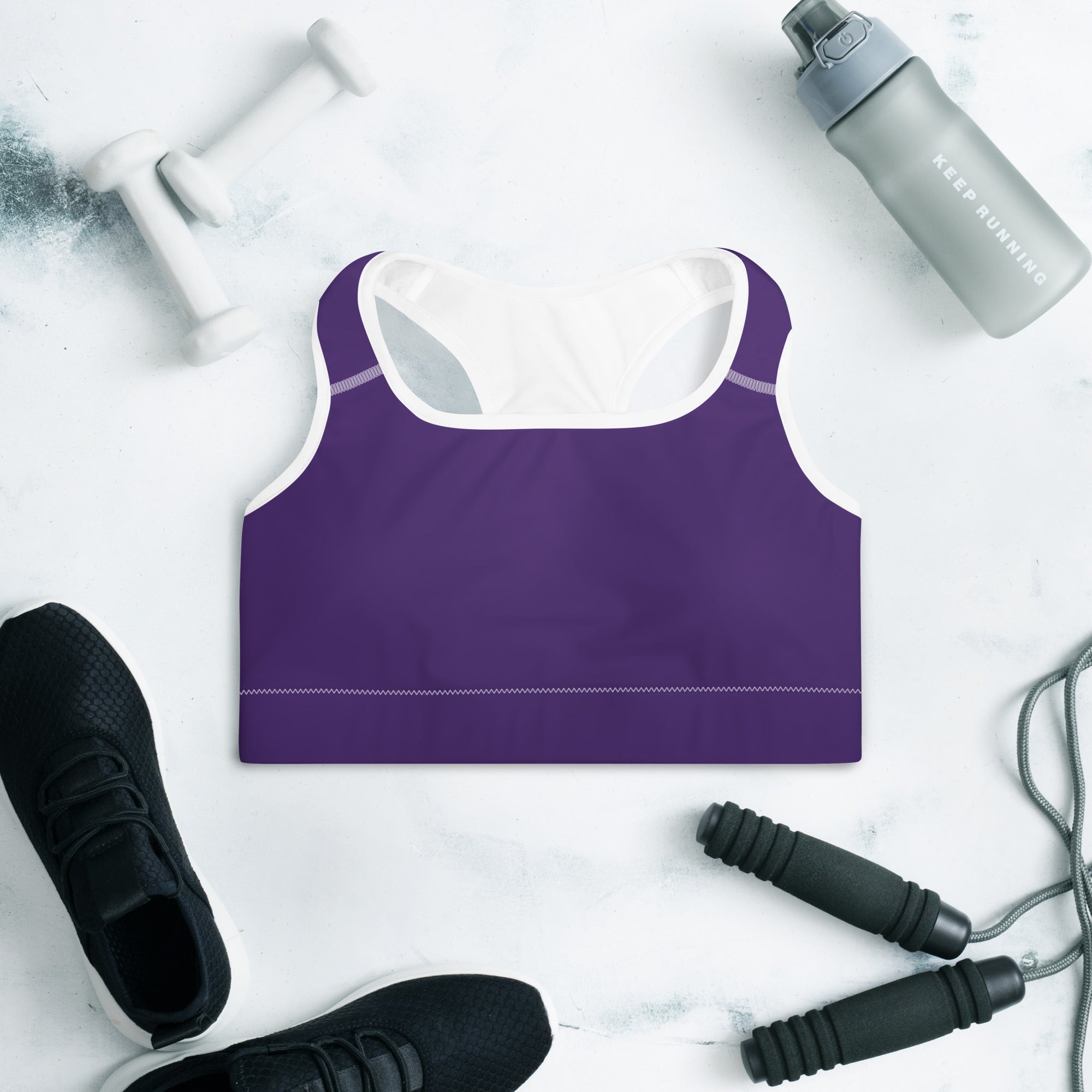 Dark Purple Padded Gym Sports & Workout Bra