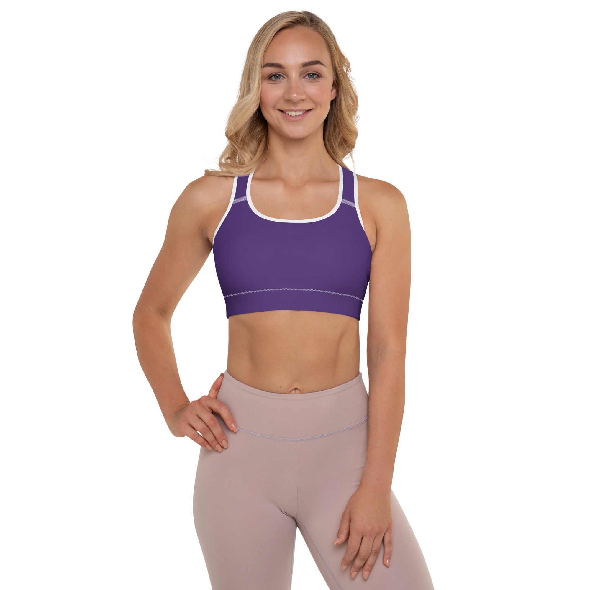Dark Purple Padded Gym Sports & Workout Bra