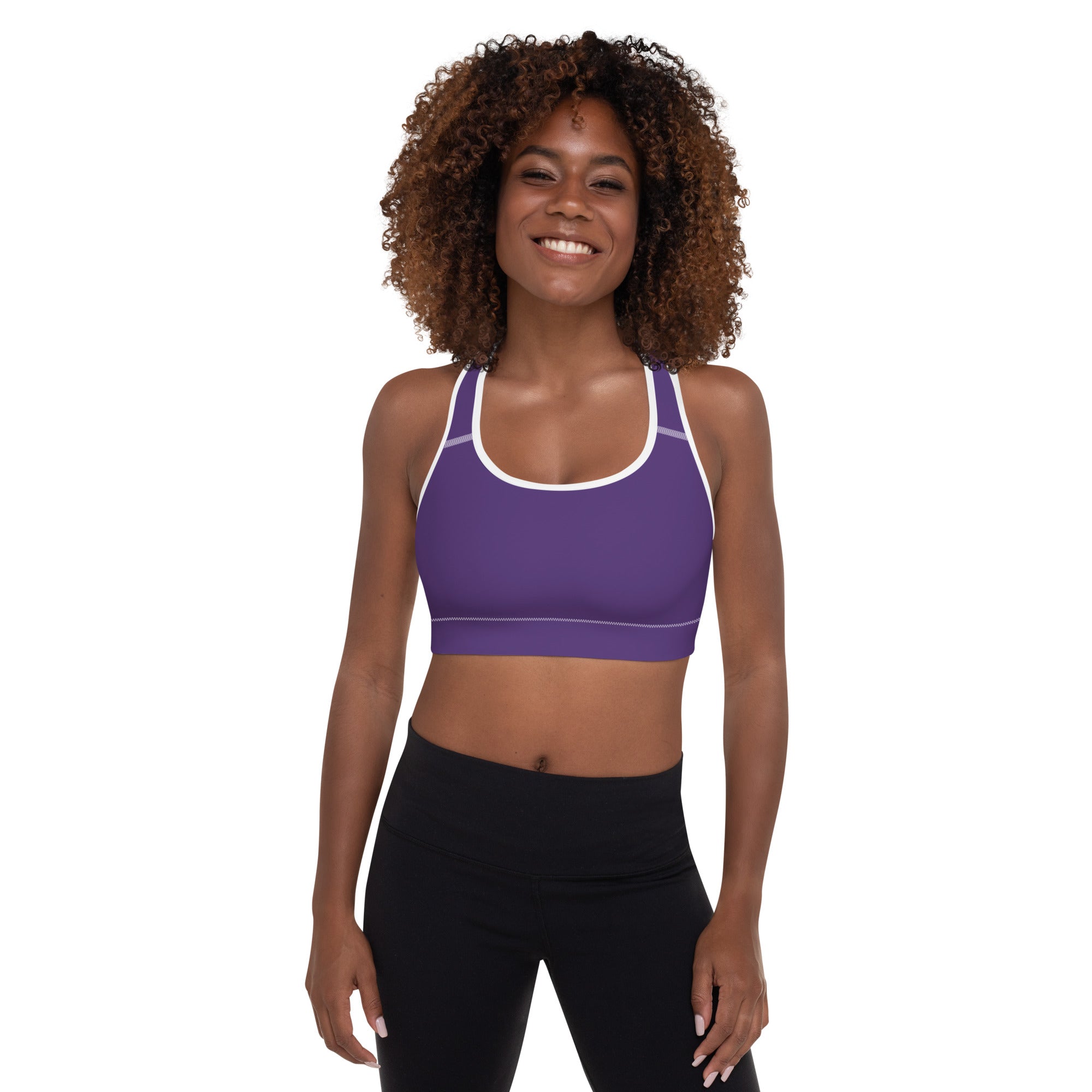 Dark Purple Padded Gym Sports & Workout Bra