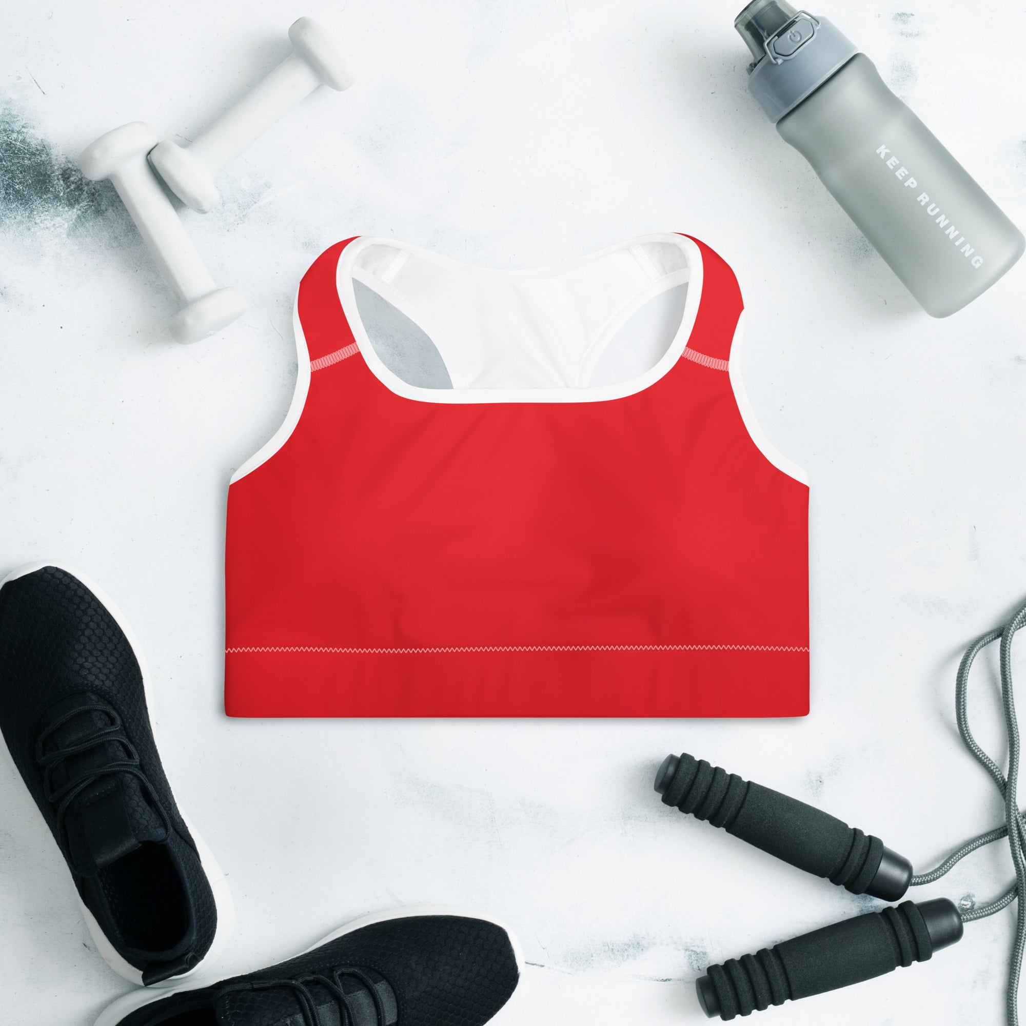 Athletic Red Padded Gym Sports & Workout Bra