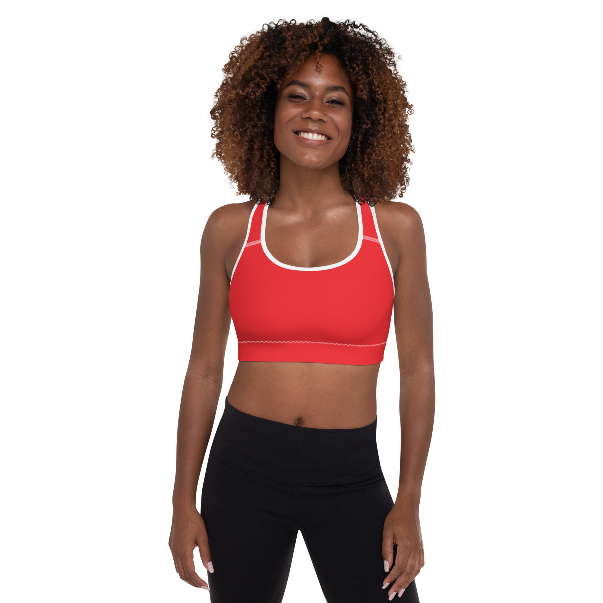 Athletic Red Padded Gym Sports & Workout Bra