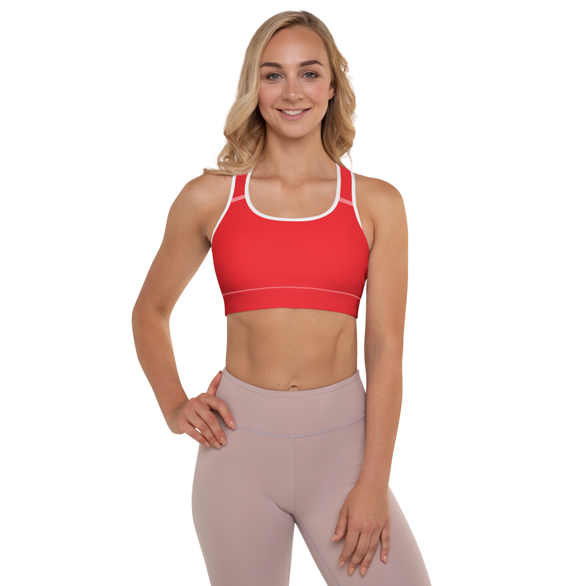 Athletic Red Padded Gym Sports & Workout Bra