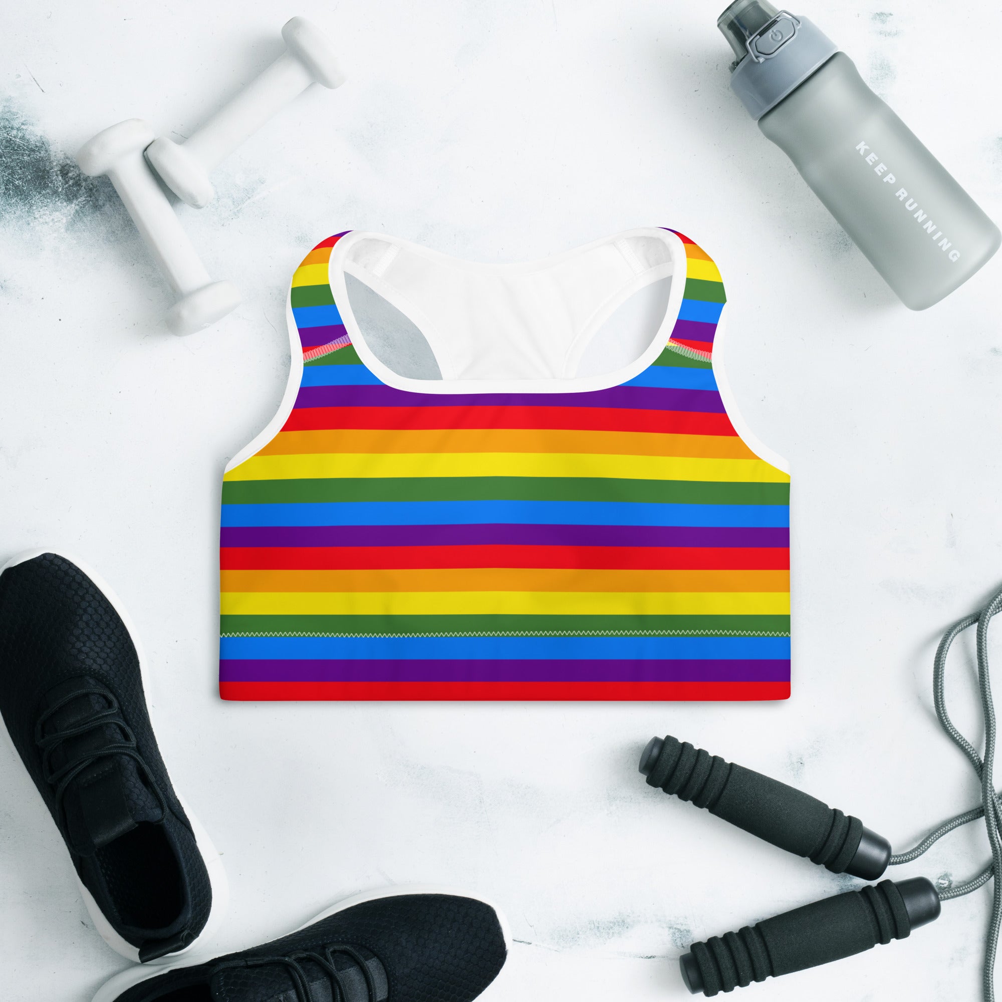 Pride Rainbow Padded Gym & Sports Bra