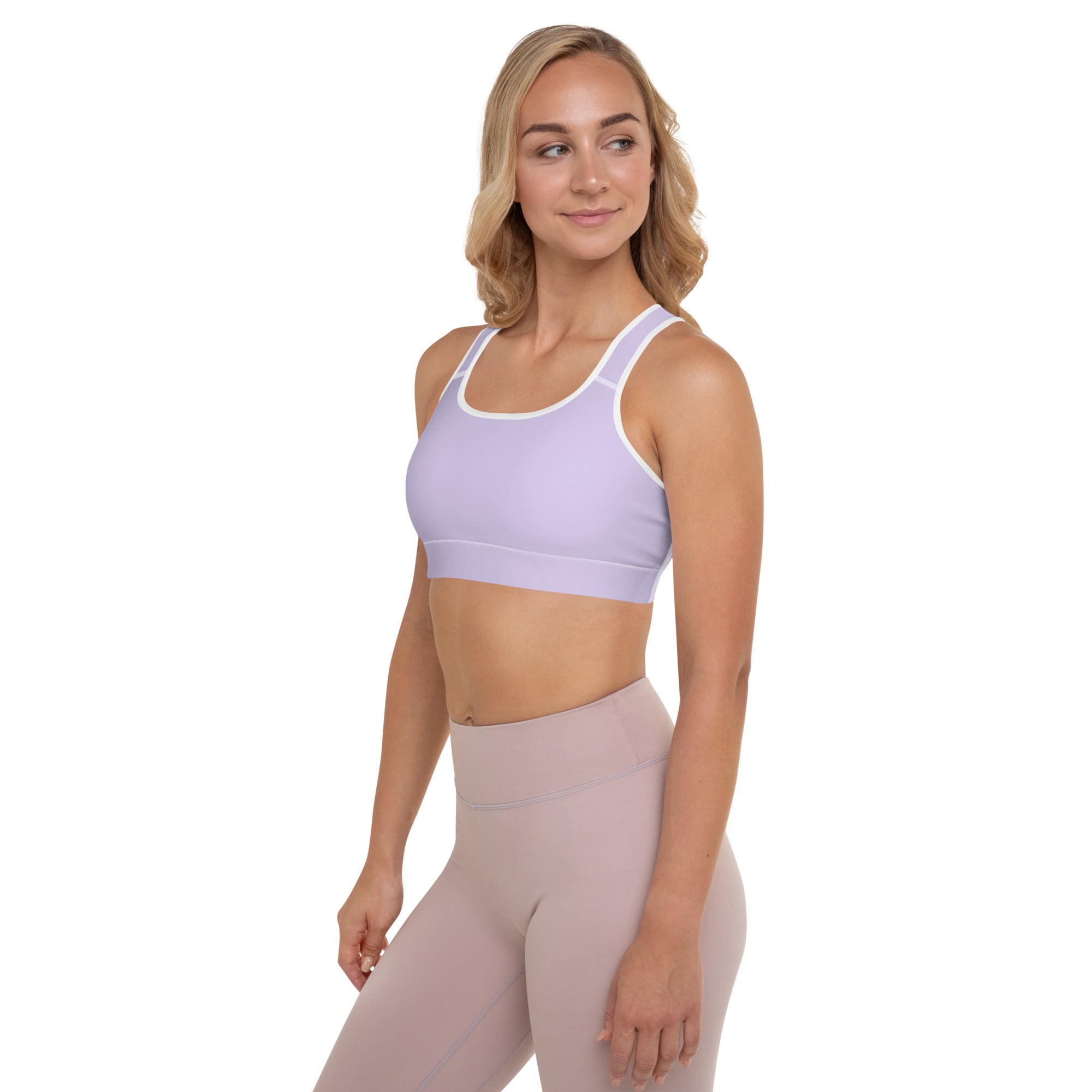 Preppy Plain Purple Padded Sports Bra