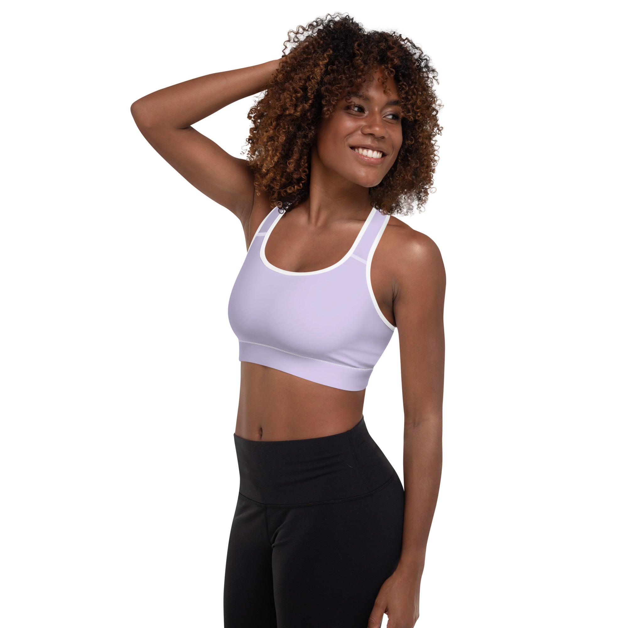 Preppy Plain Purple Padded Sports Bra