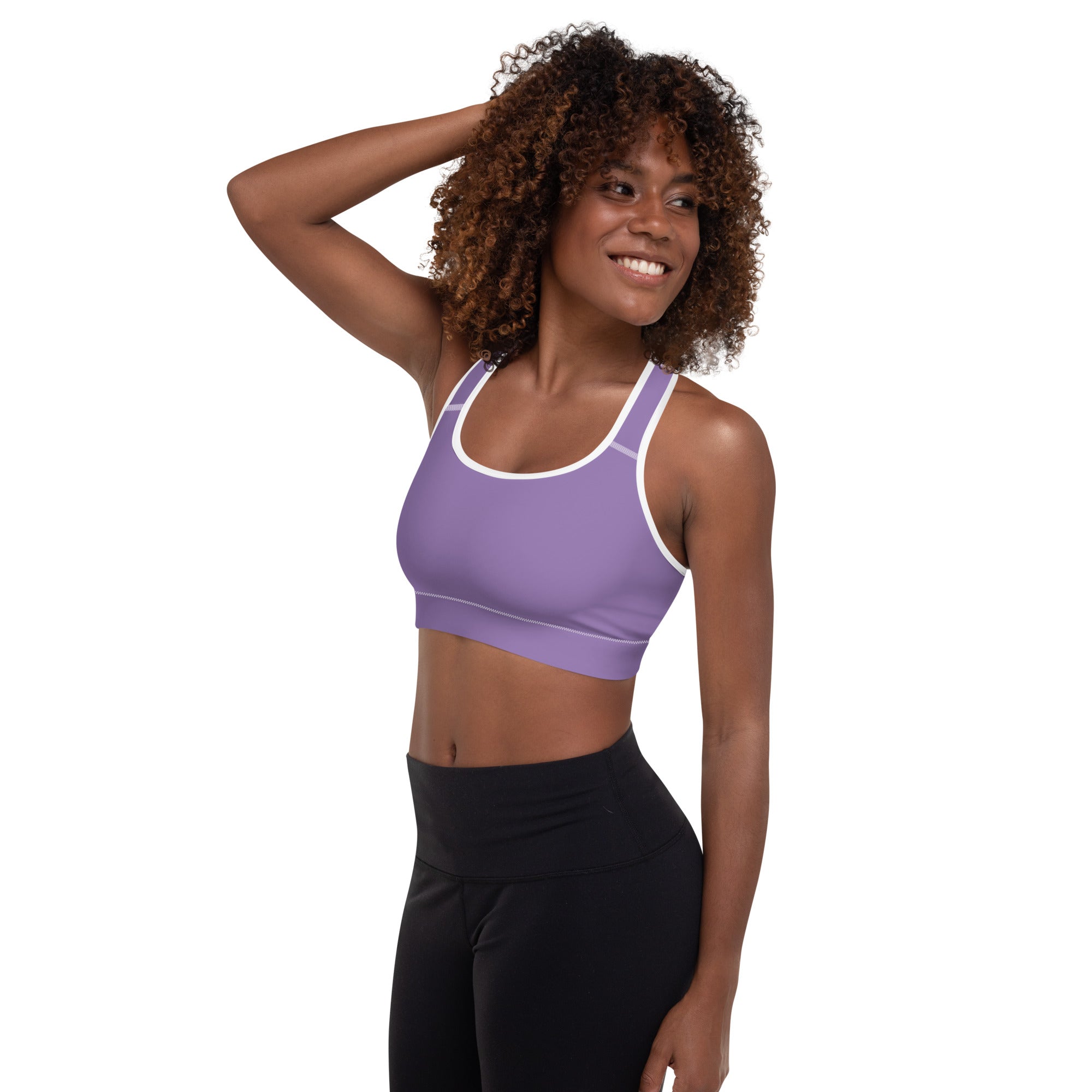 Preppy Minimal Lavender Padded Sports Bra