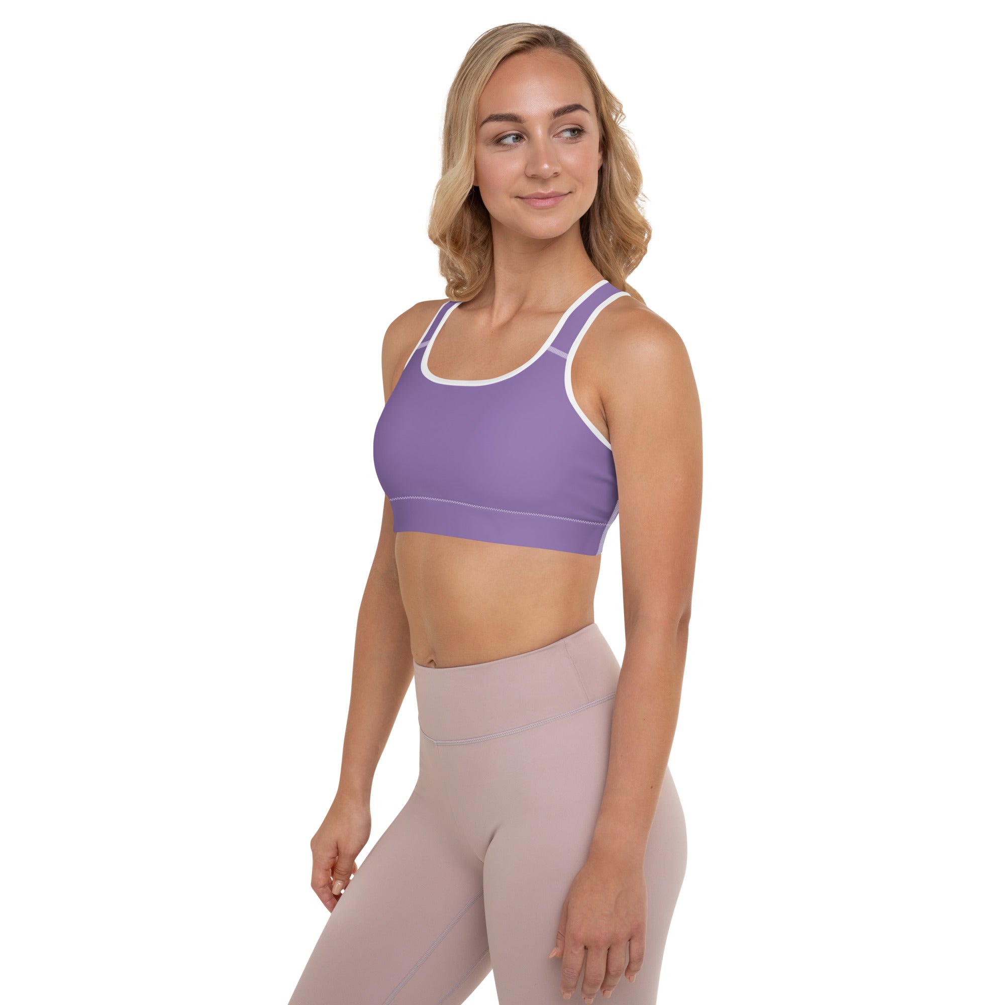 Preppy Minimal Lavender Padded Sports Bra