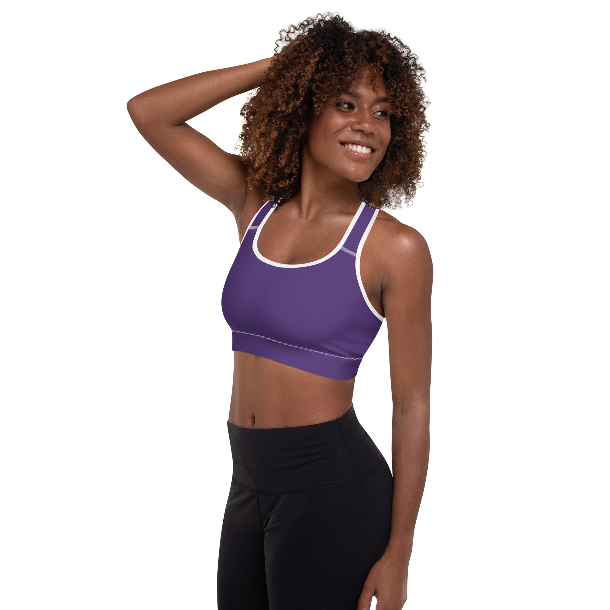 Dark Purple Padded Gym Sports & Workout Bra