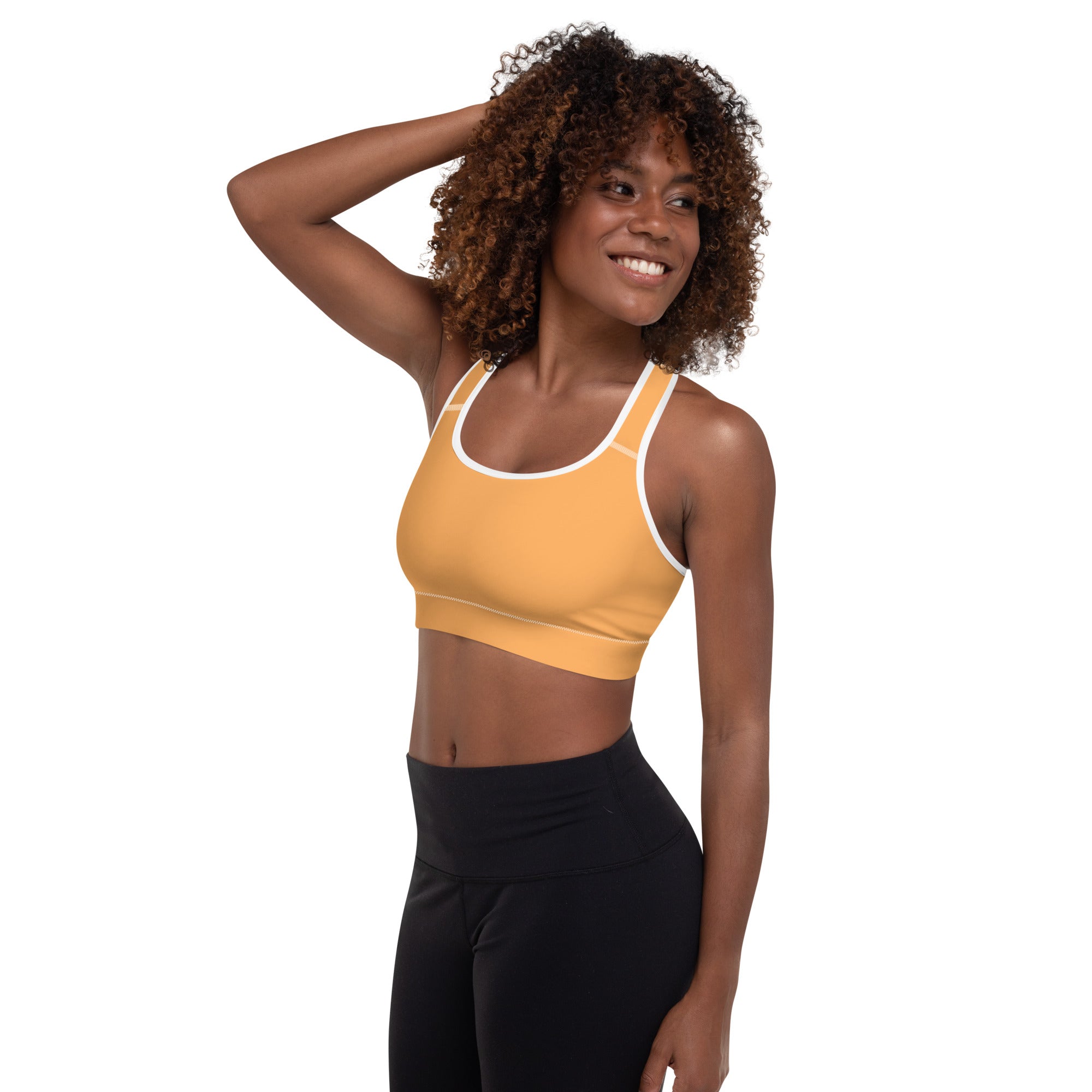 Sporty Orange Padded Gym Sports & Workout Bra