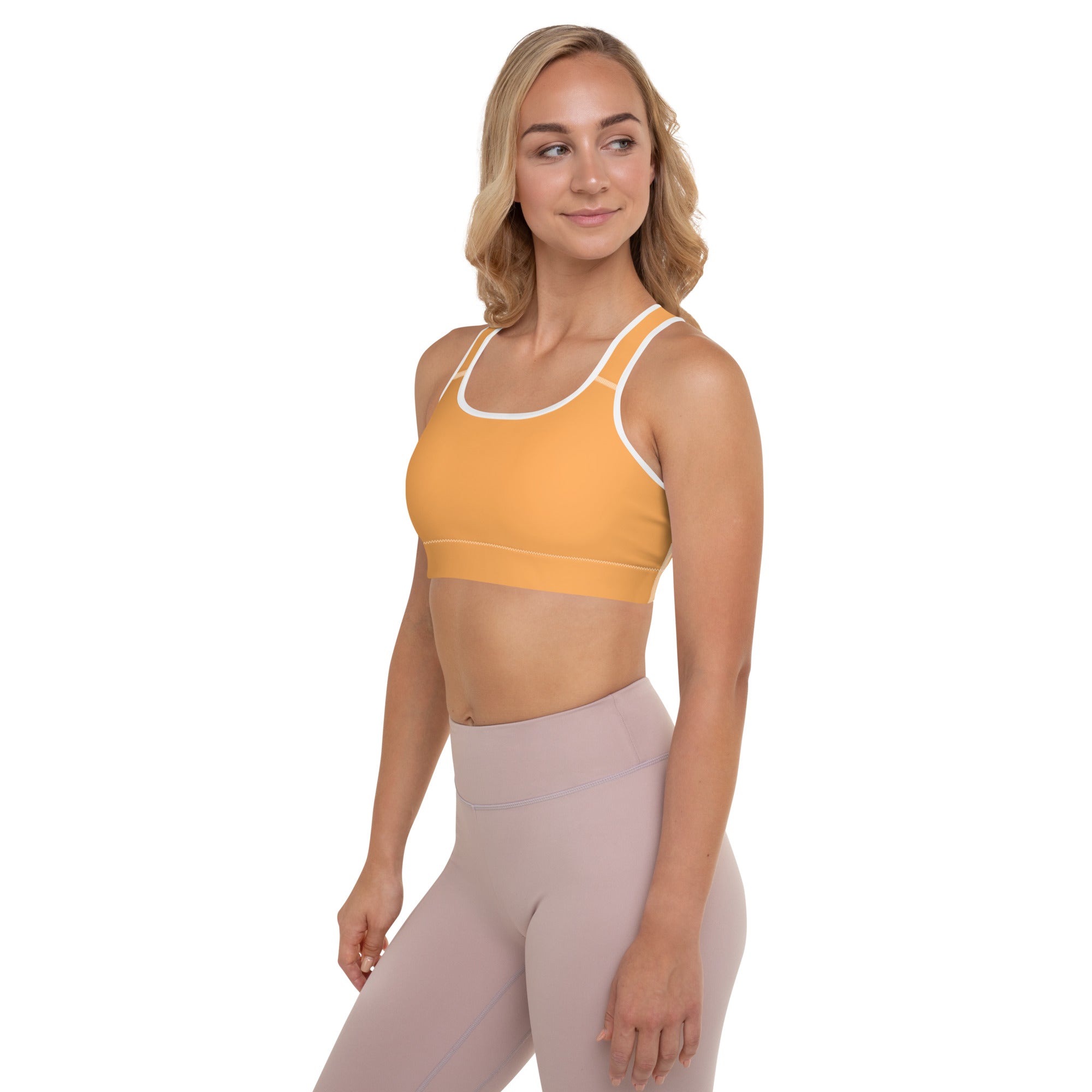 Sporty Orange Padded Gym Sports & Workout Bra