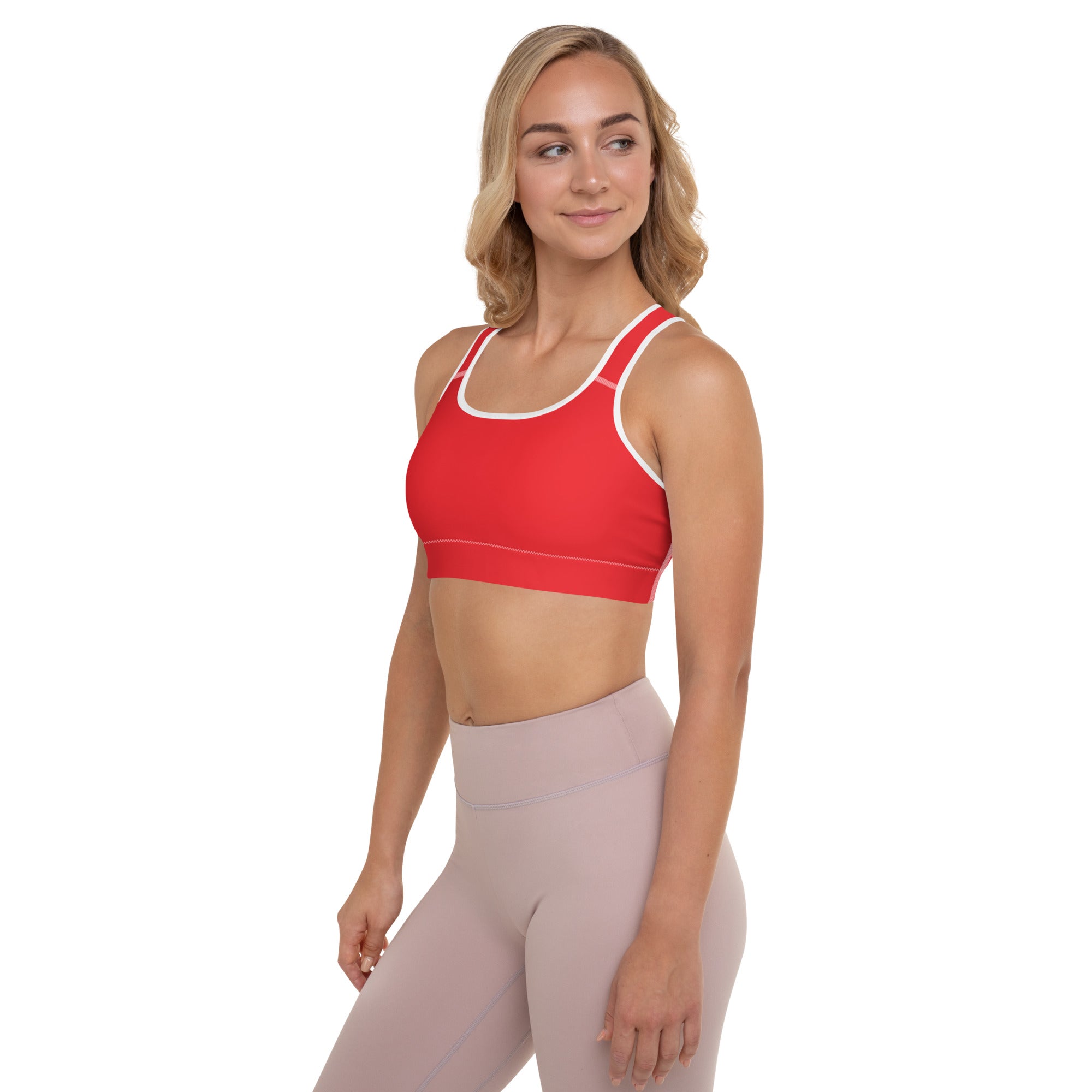 Athletic Red Padded Gym Sports & Workout Bra