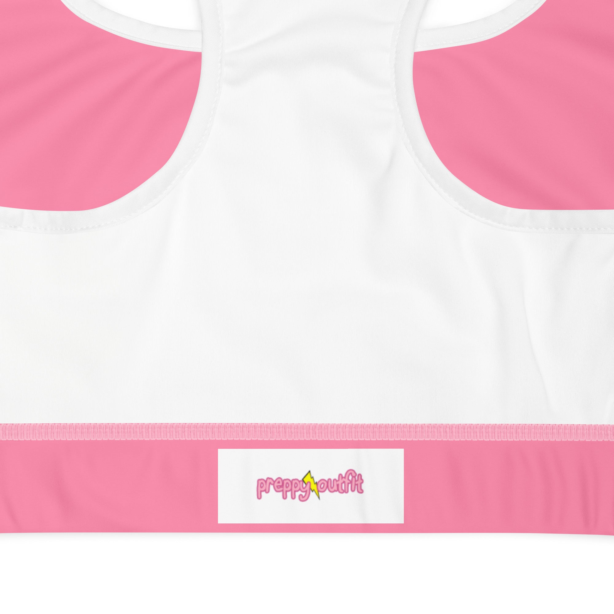 Preppy Plain Pink Padded Sports Bra