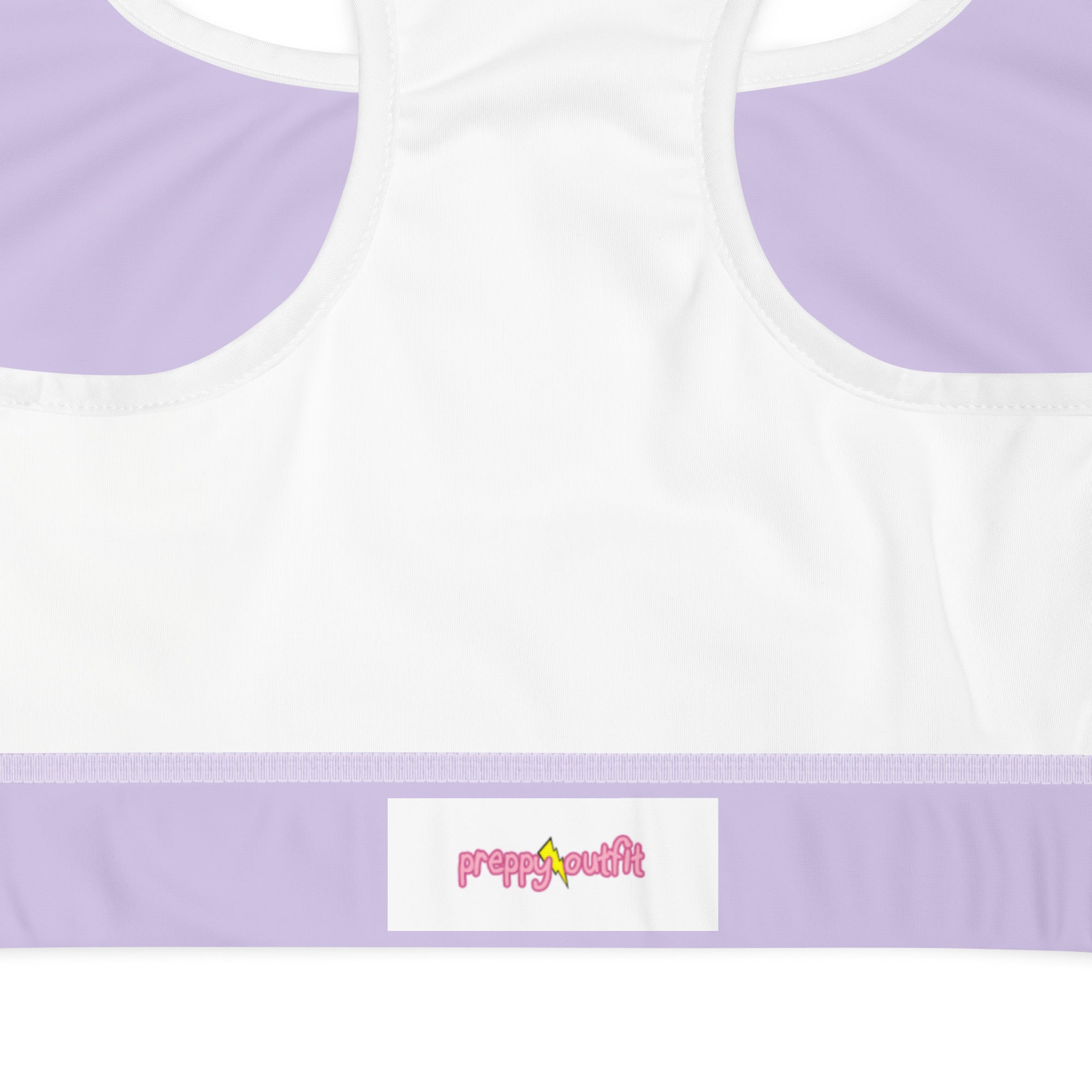 Preppy Plain Purple Padded Sports Bra