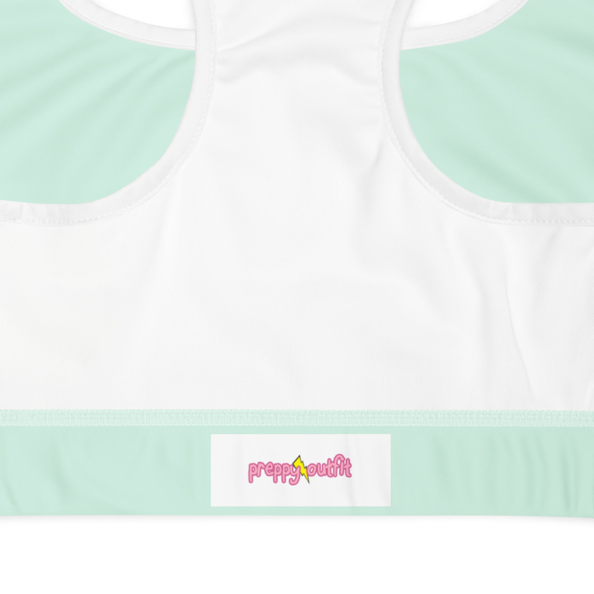 Preppy Plain Sea Green Padded Sports Bra