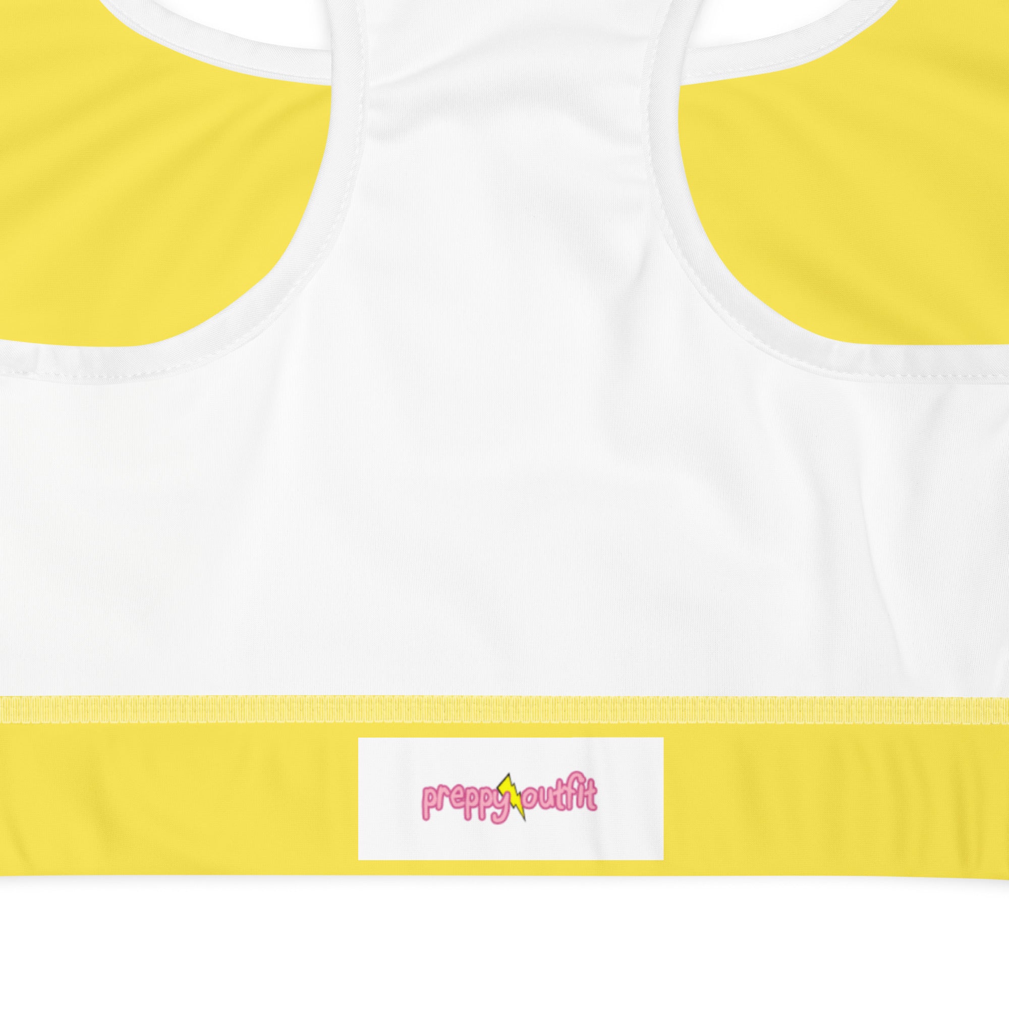 Preppy Plain Yellow Padded Sports Bra