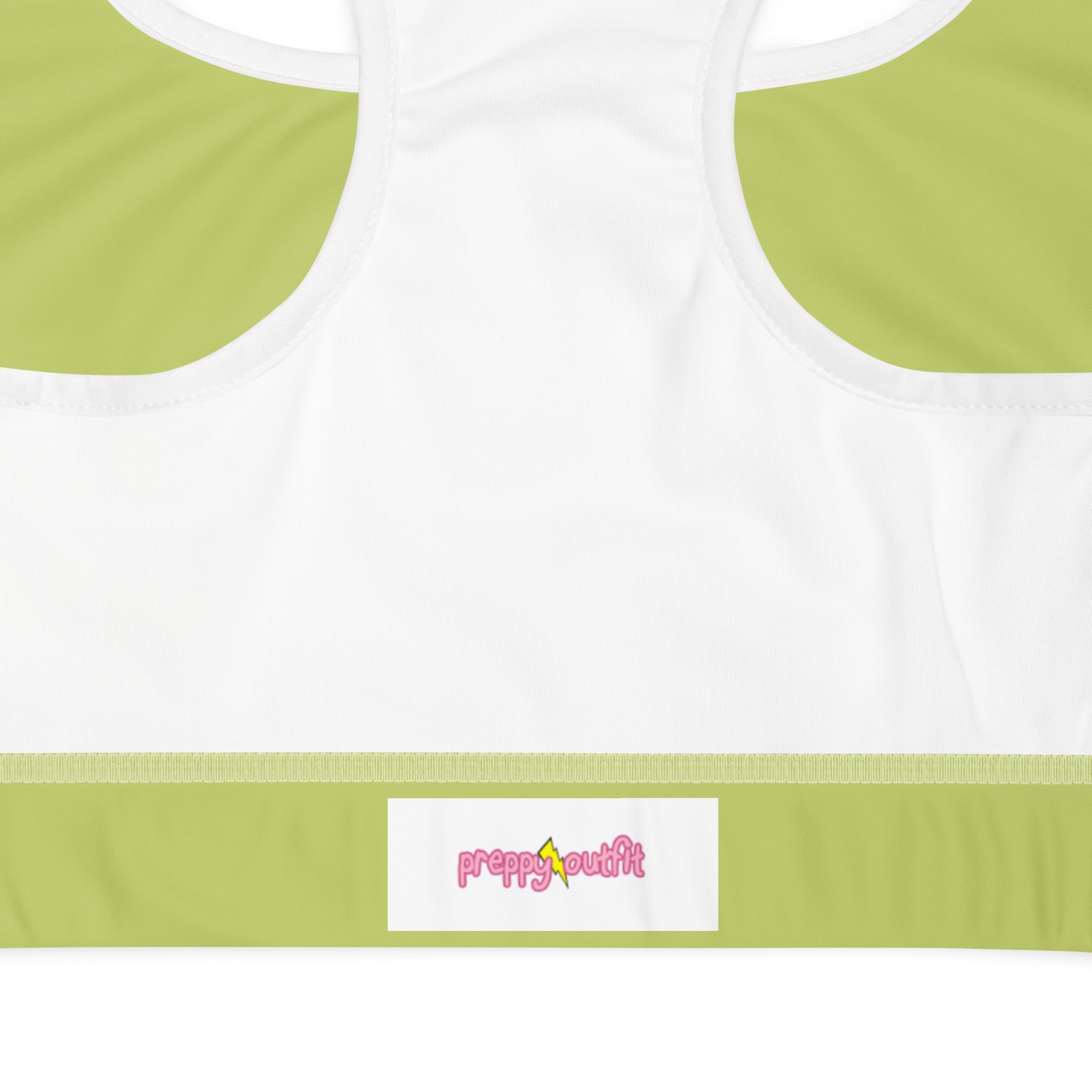 Preppy Plain Olive Green Padded Sports Bra