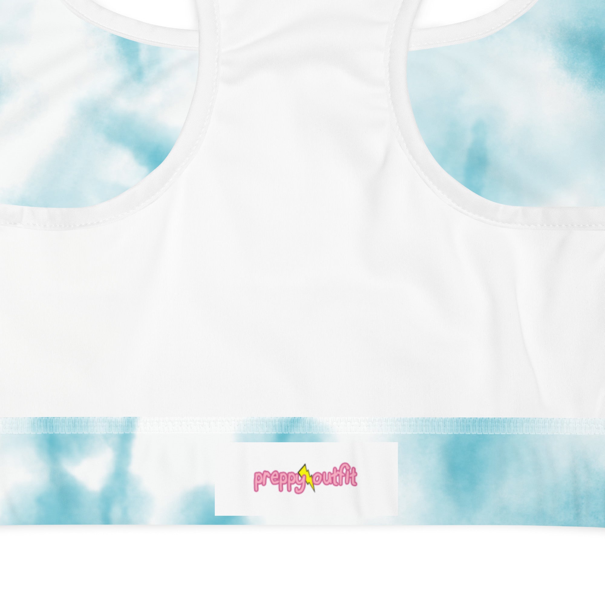 Preppy Blue Tie Dye Padded Gym & Sports Bra