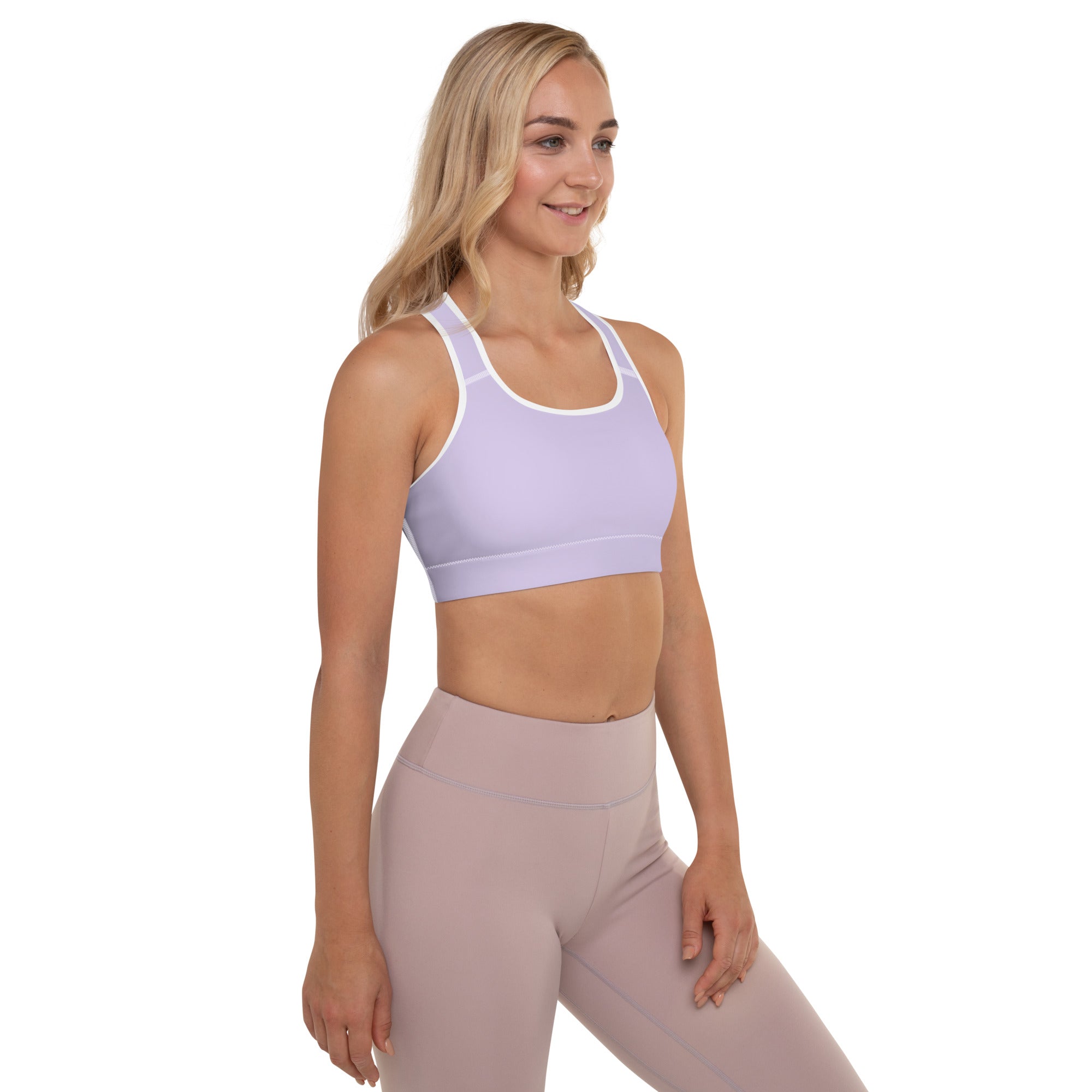 Preppy Plain Purple Padded Sports Bra