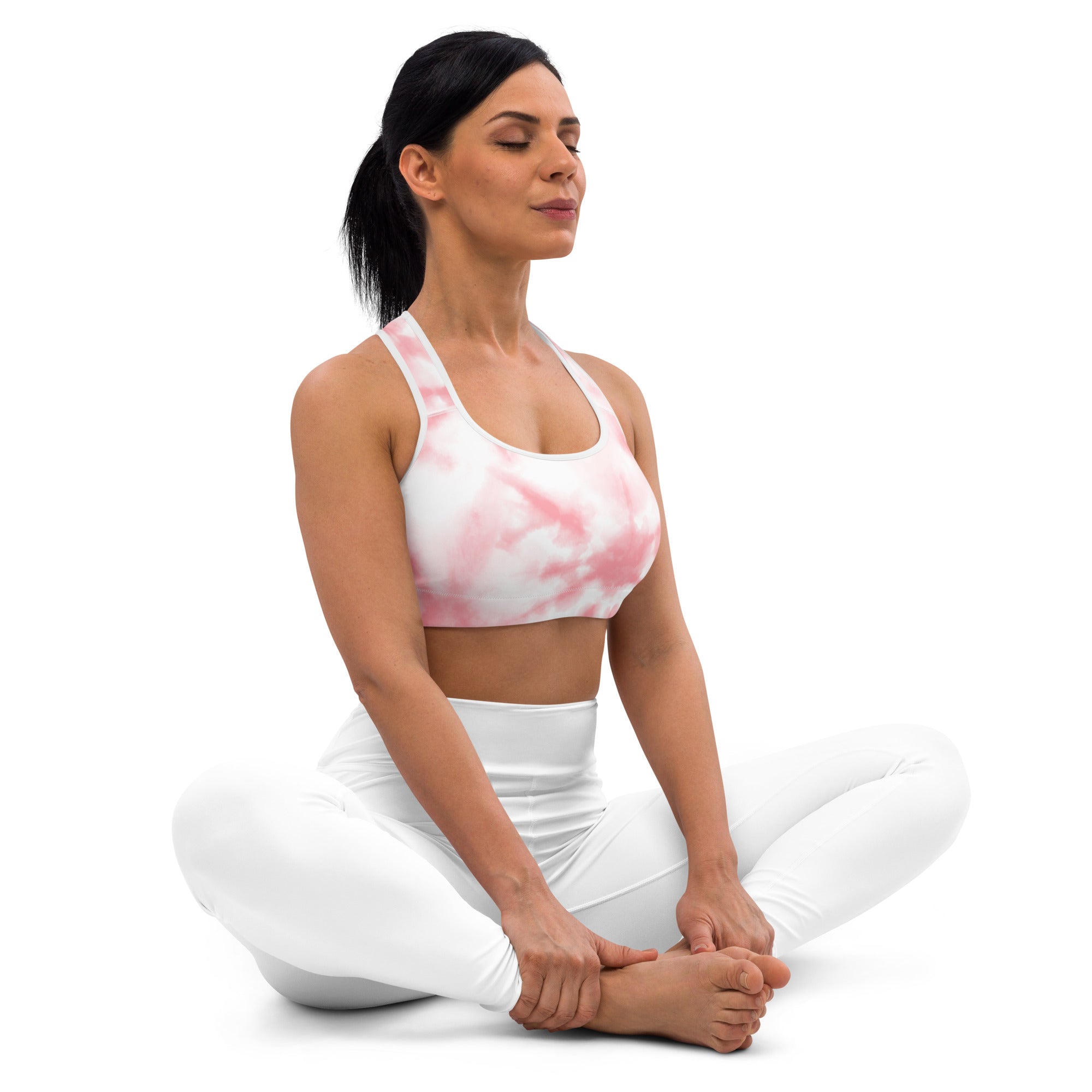 Cute Pink Tie Dye Padded Gym & Sports Bra