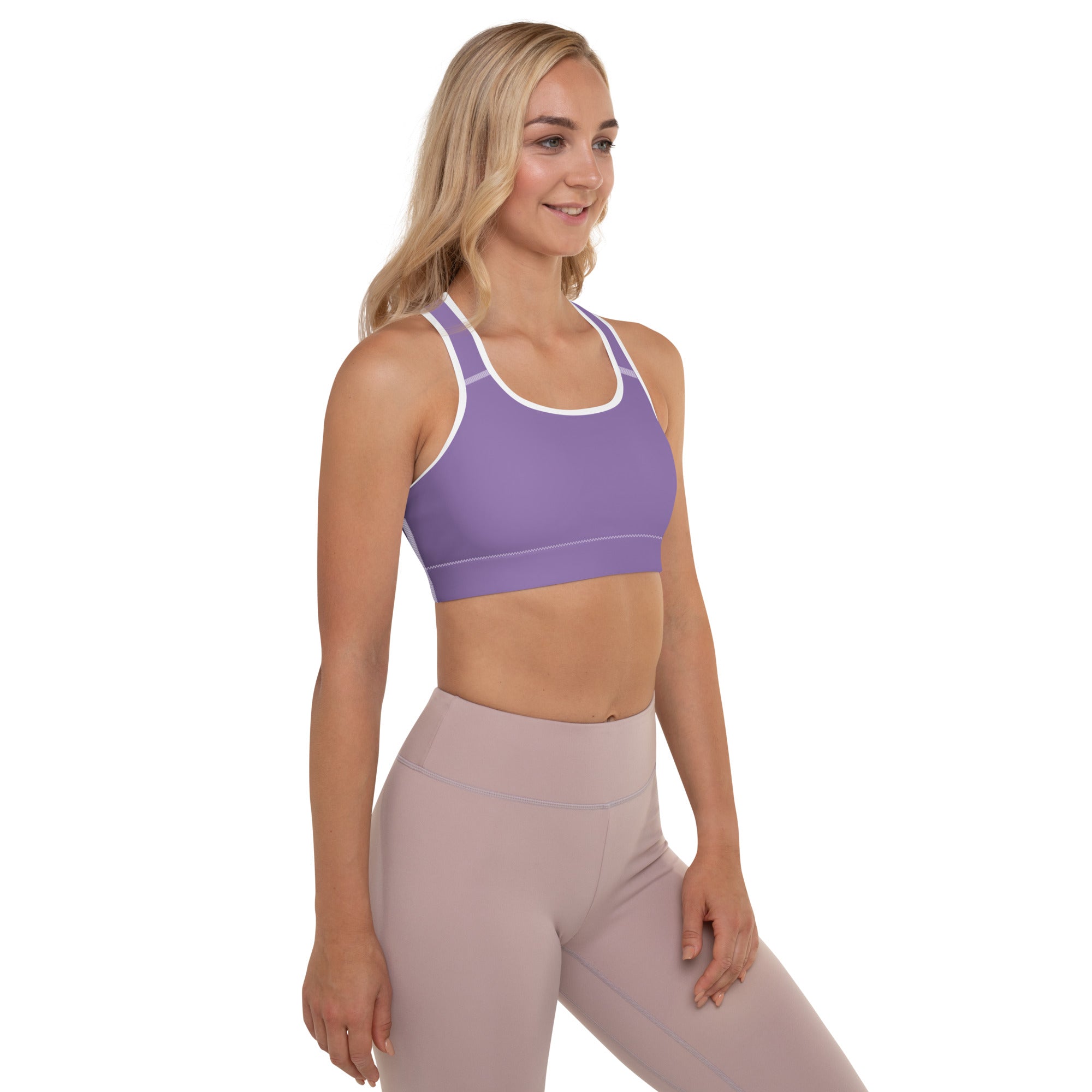 Preppy Minimal Lavender Padded Sports Bra