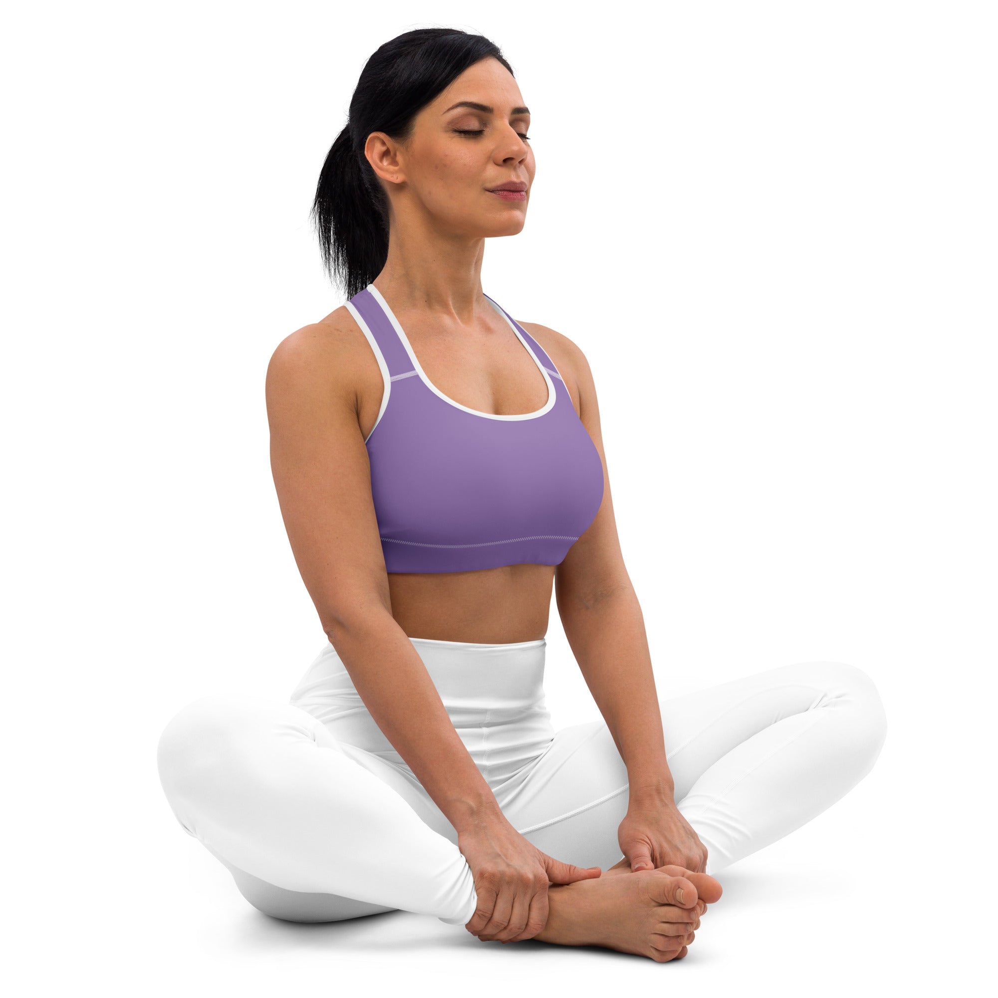 Preppy Minimal Lavender Padded Sports Bra
