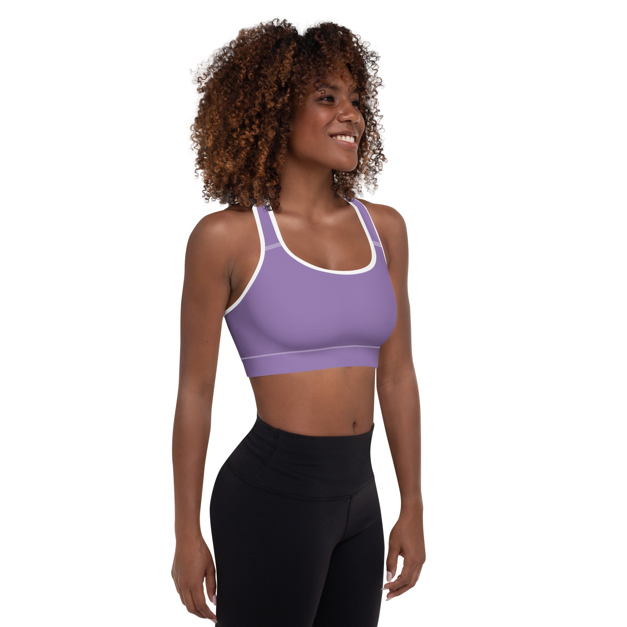 Preppy Minimal Lavender Padded Sports Bra