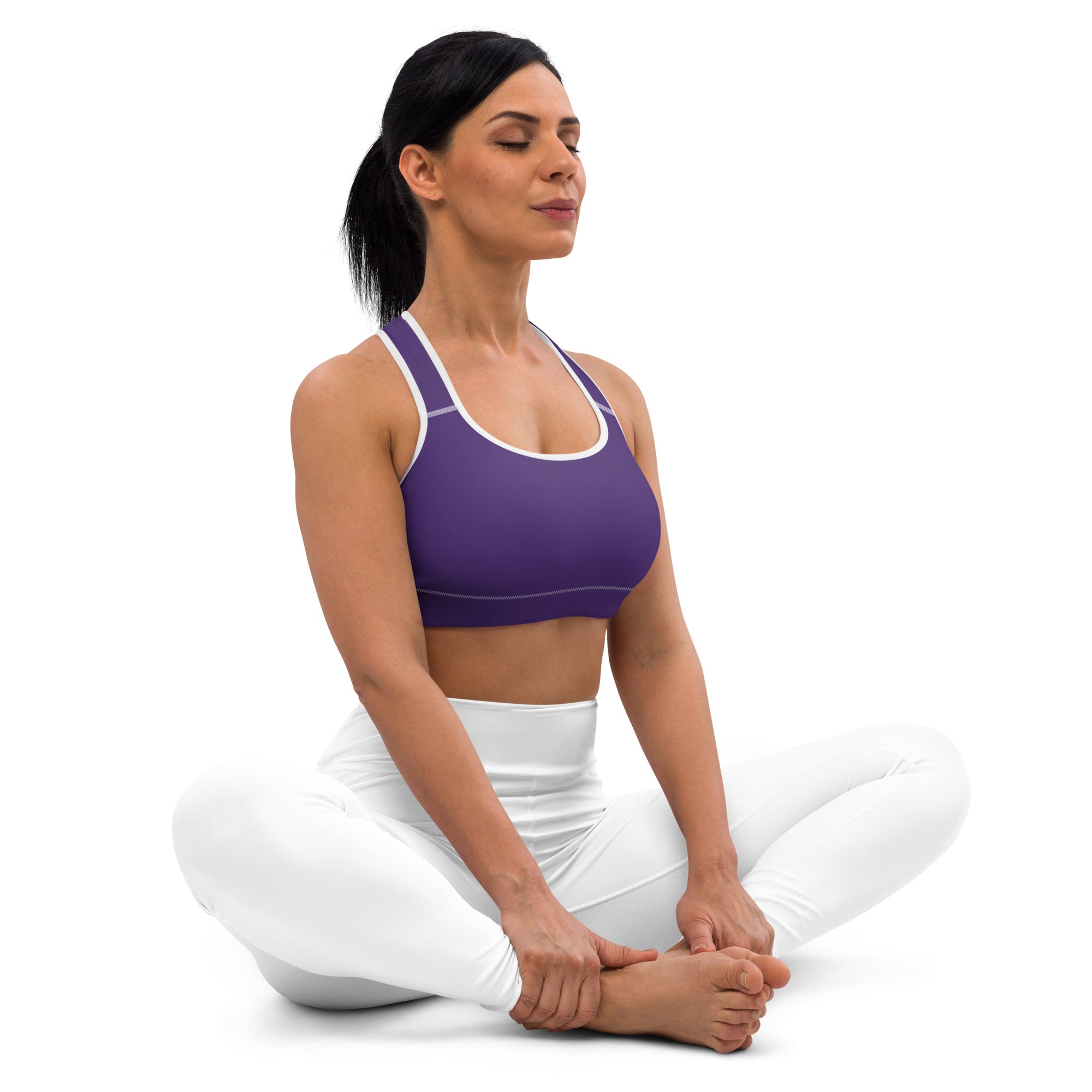 Dark Purple Padded Gym Sports & Workout Bra