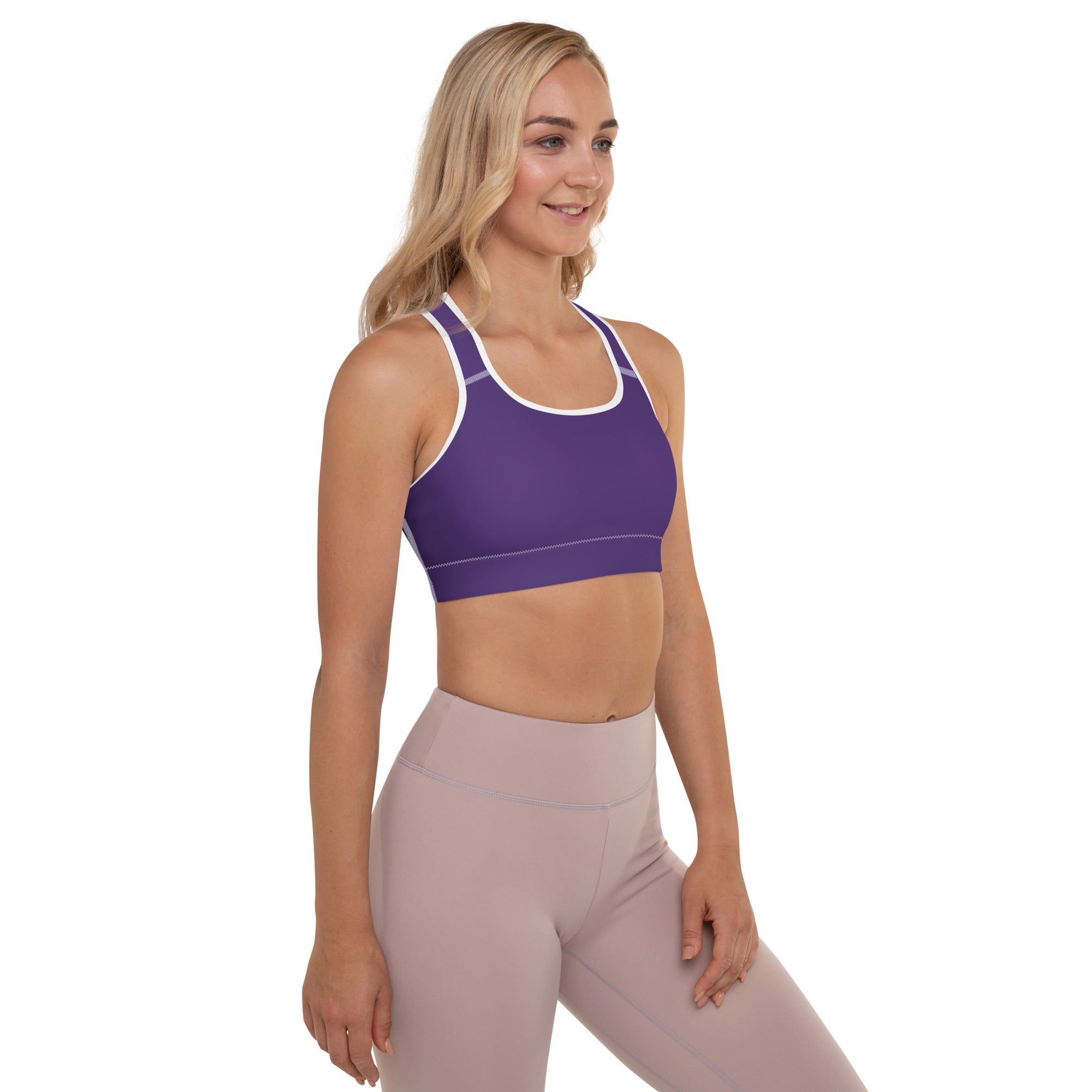 Dark Purple Padded Gym Sports & Workout Bra