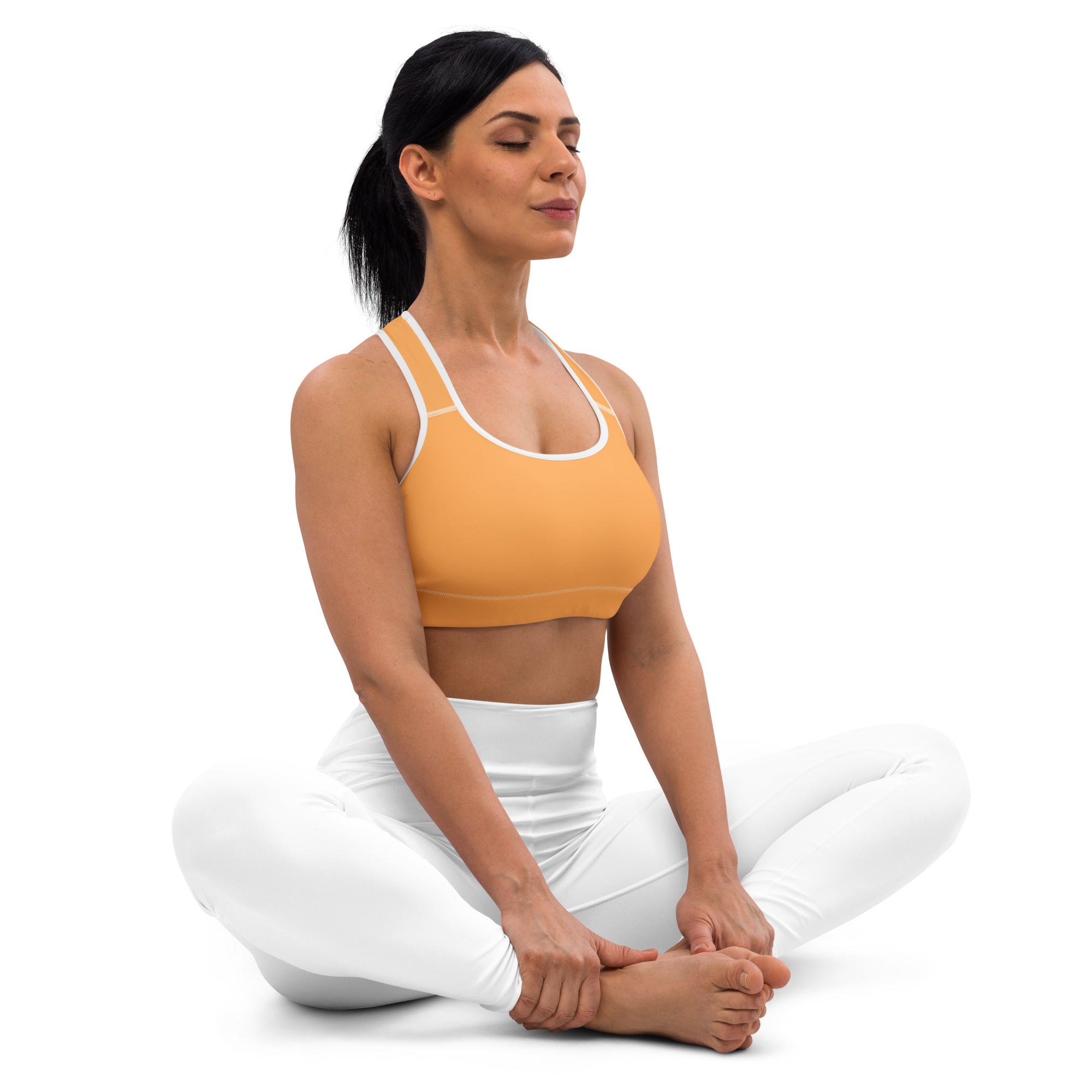 Sporty Orange Padded Gym Sports & Workout Bra