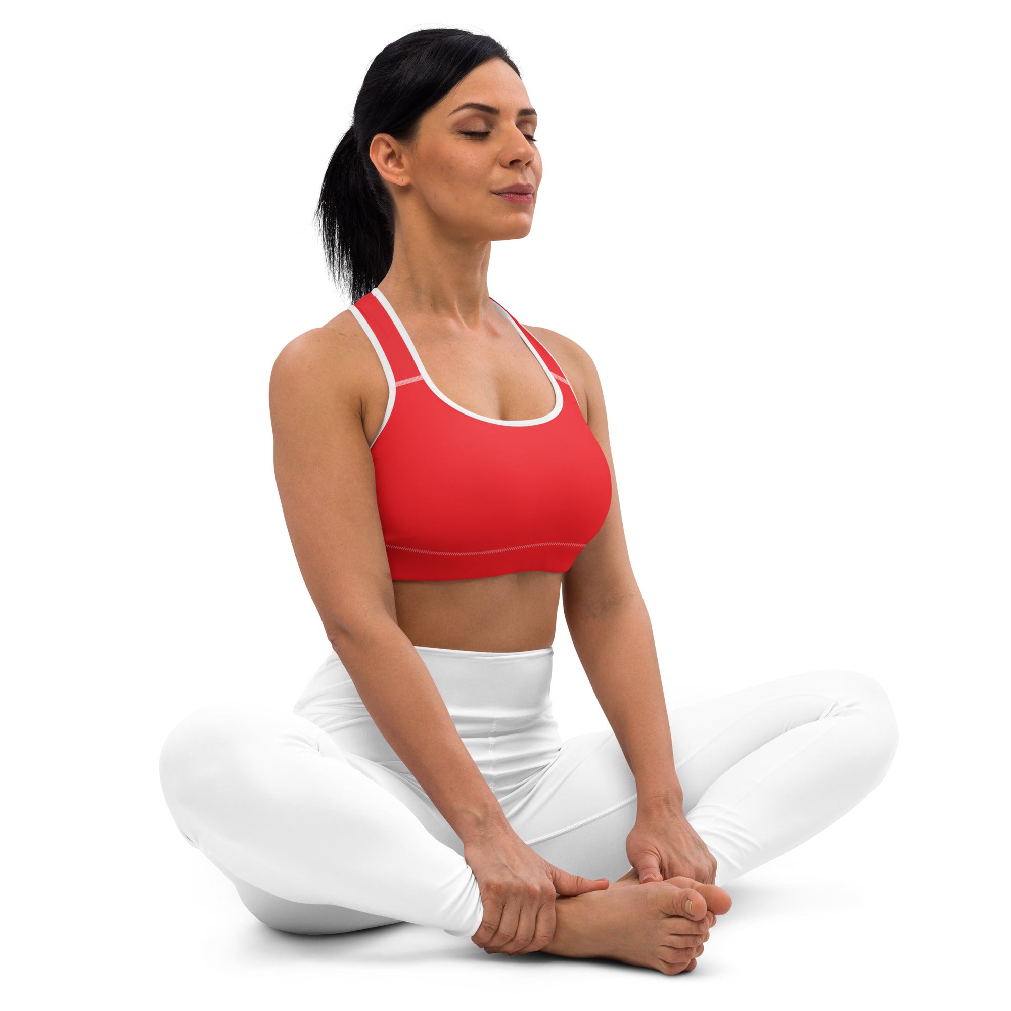 Athletic Red Padded Gym Sports & Workout Bra