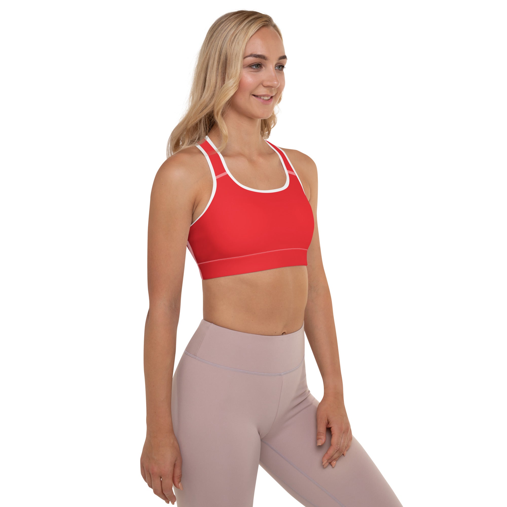 Athletic Red Padded Gym Sports & Workout Bra