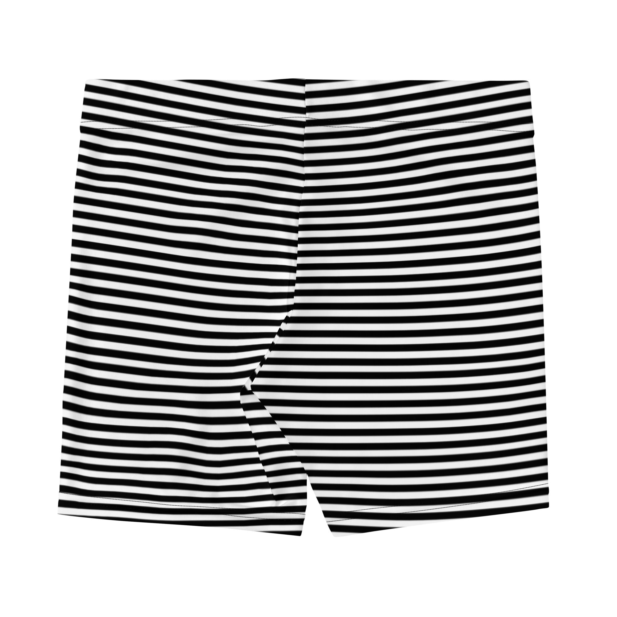Preppy Black Striped Body Fit Sports Shorts for Women