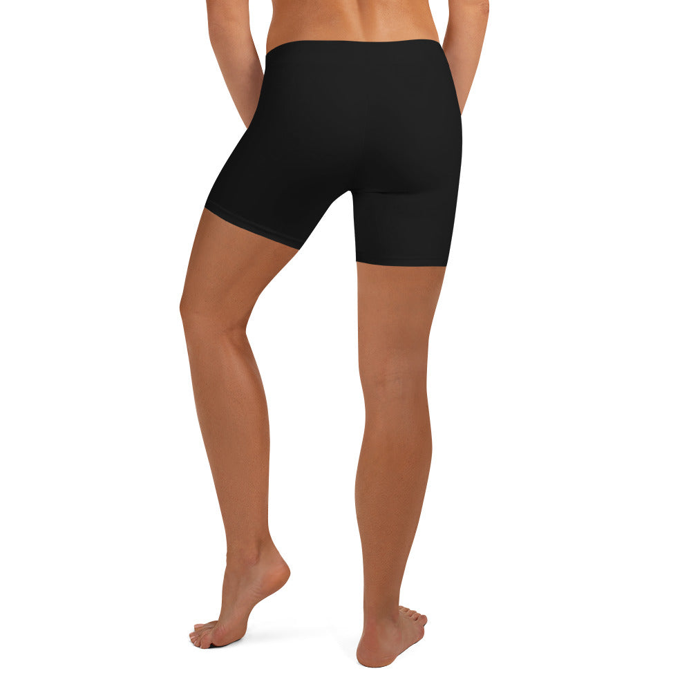 Preppy Plain Black Tight Shorts for Women