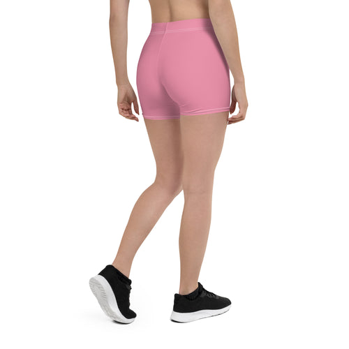 Preppy Plain Pink Tight Shorts for Women