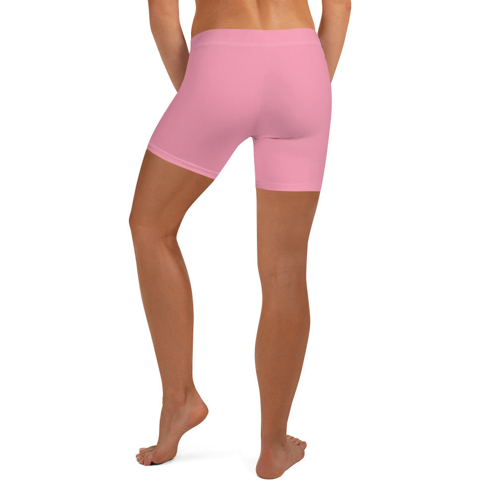 Preppy Plain Pink Tight Shorts for Women