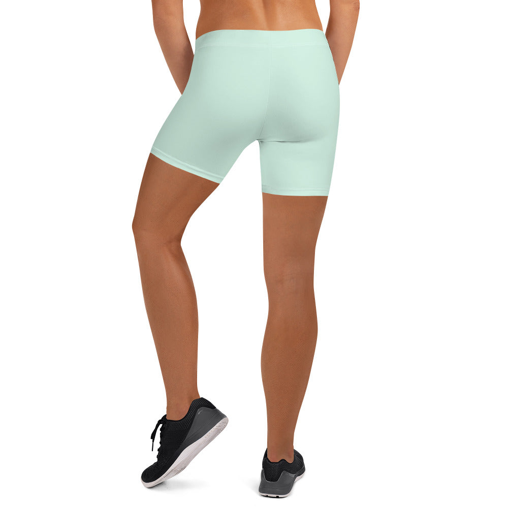 Preppy Plain Sea Green Tight Shorts for Women