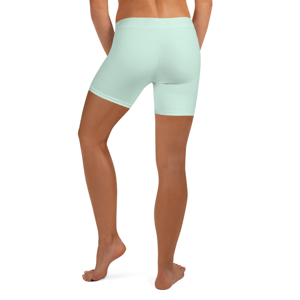 Preppy Plain Sea Green Tight Shorts for Women