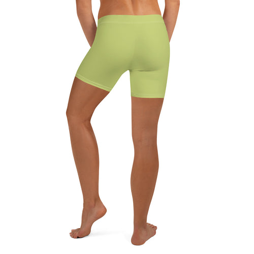 Preppy Plain Olive Green Tight Shorts for Women