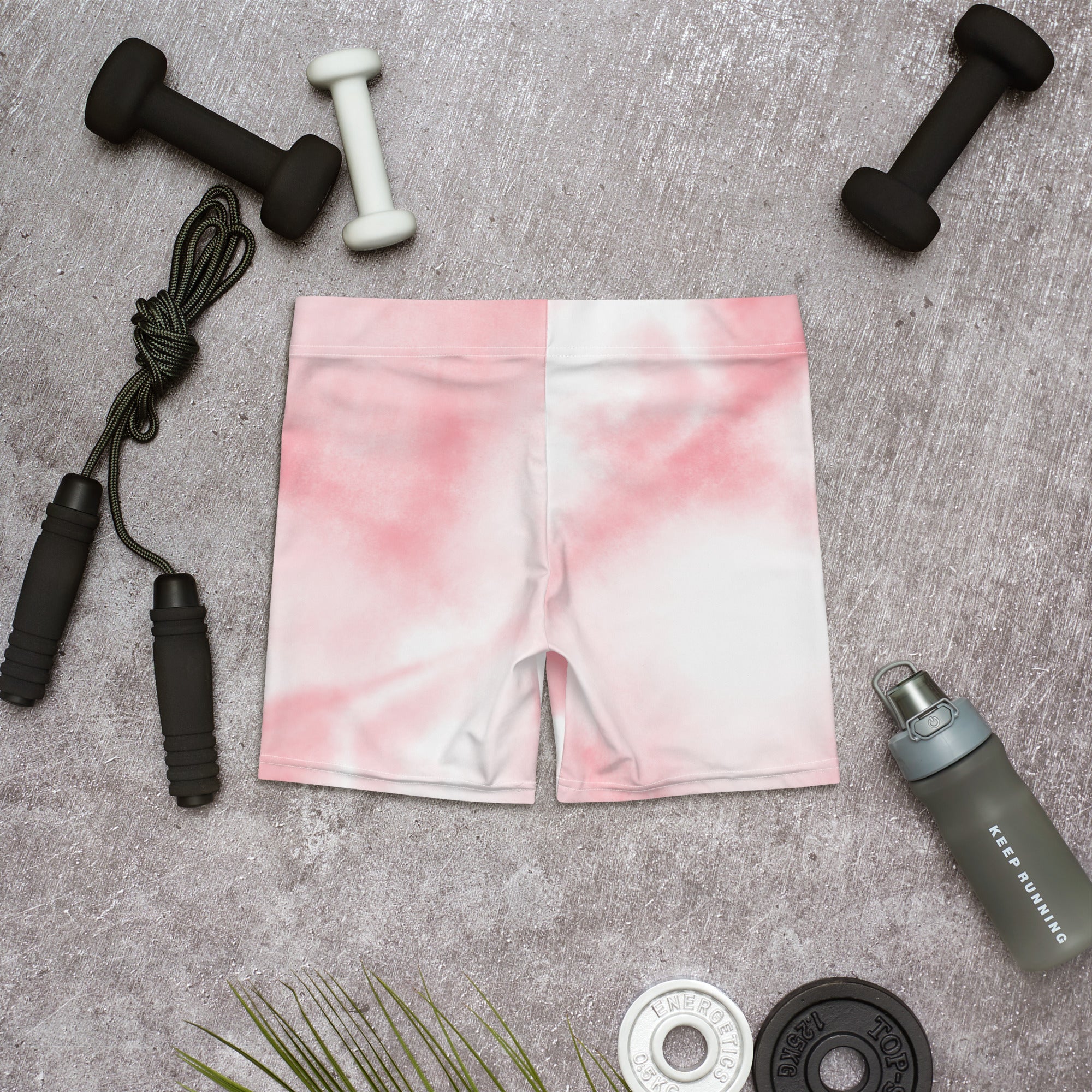 Aesthetic Pink Tie Dye Tight Shorts for Women