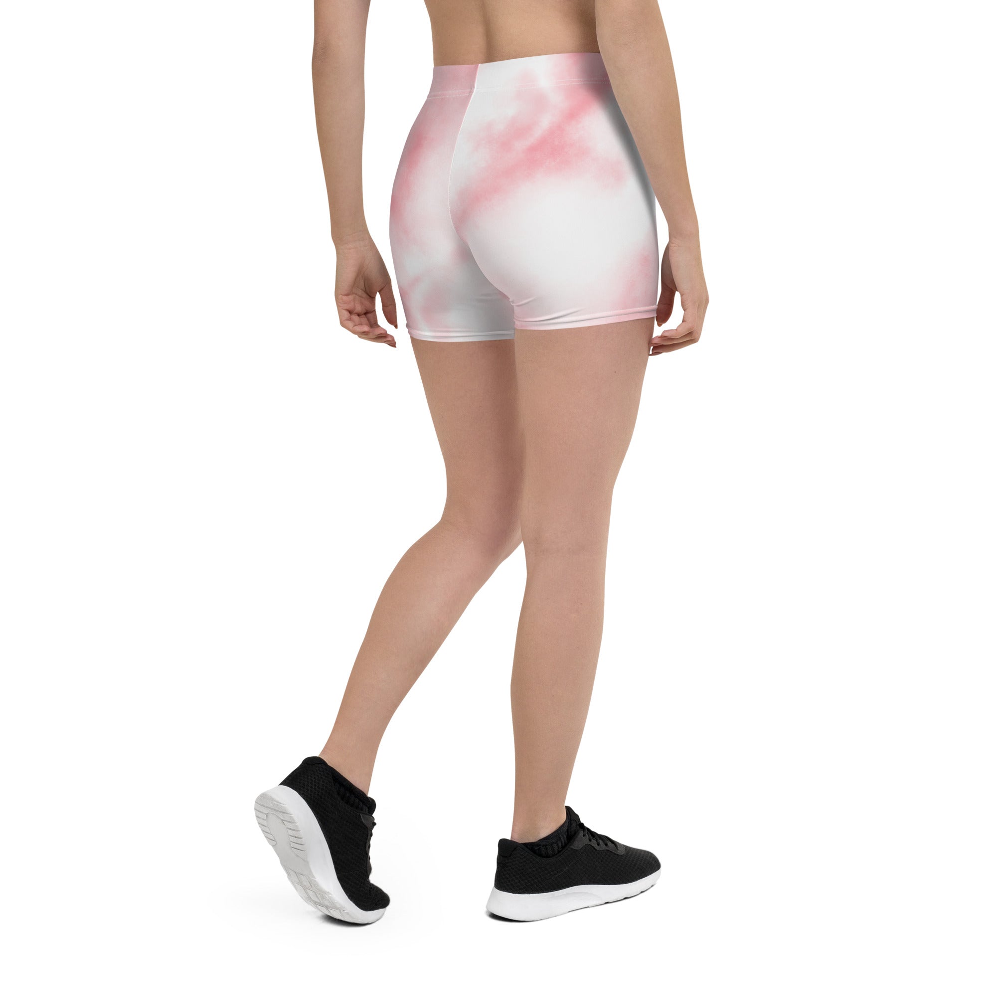 Aesthetic Pink Tie Dye Tight Shorts for Women