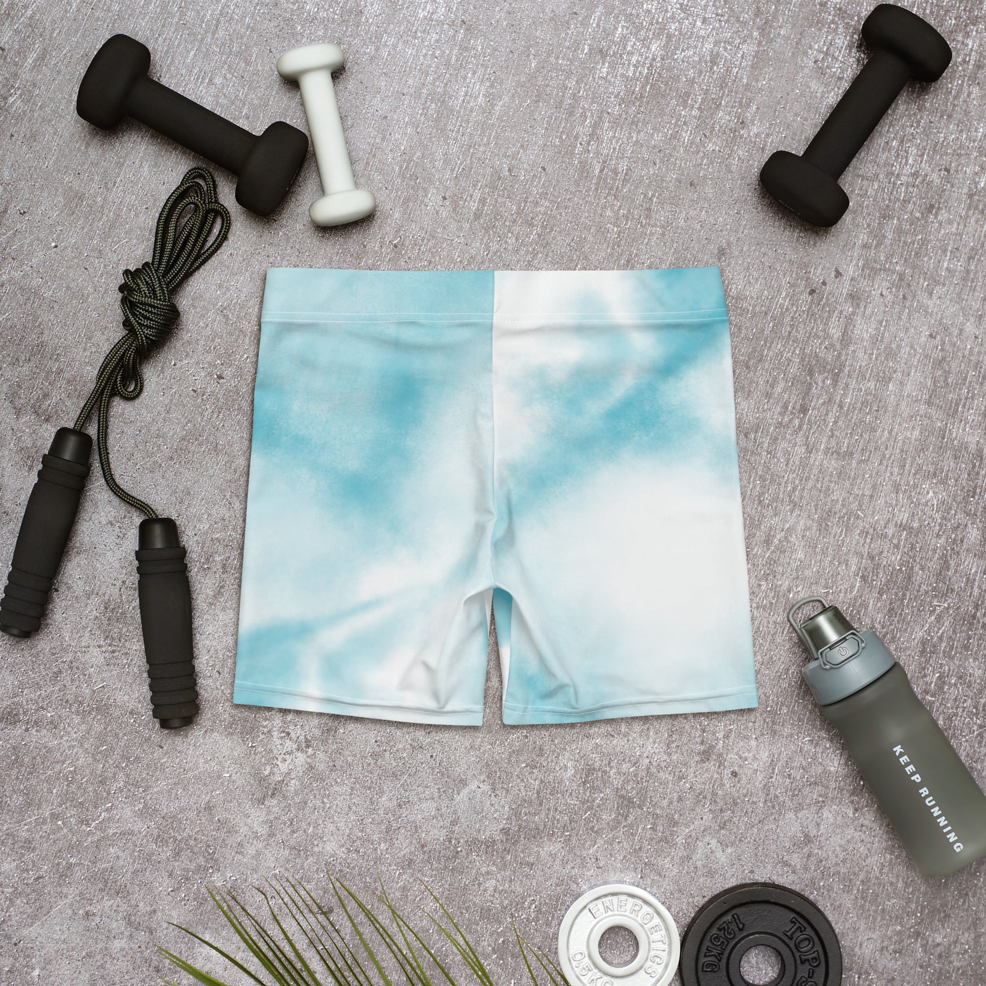 Cute Blue Tie Dye Tight Shorts for Women
