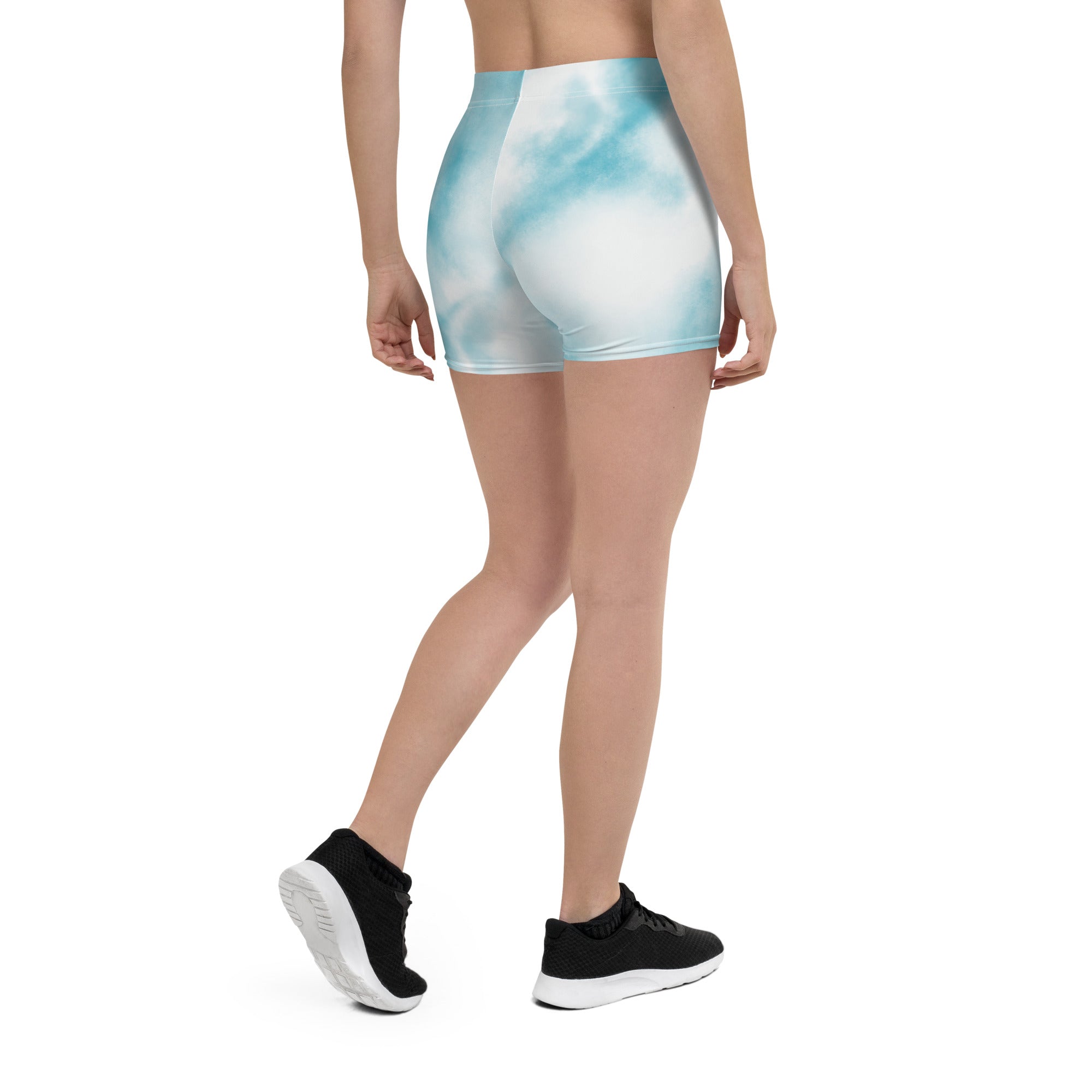 Cute Blue Tie Dye Tight Shorts for Women